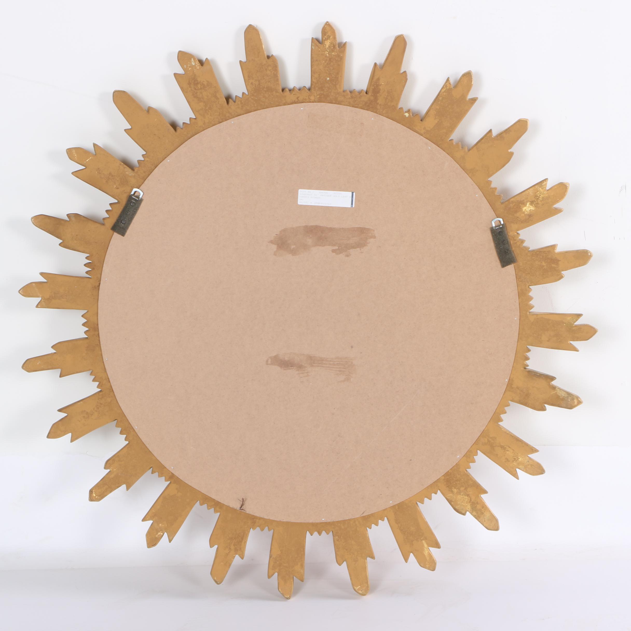 Sunburst Style Gold Leaf Framed Wall Mirror