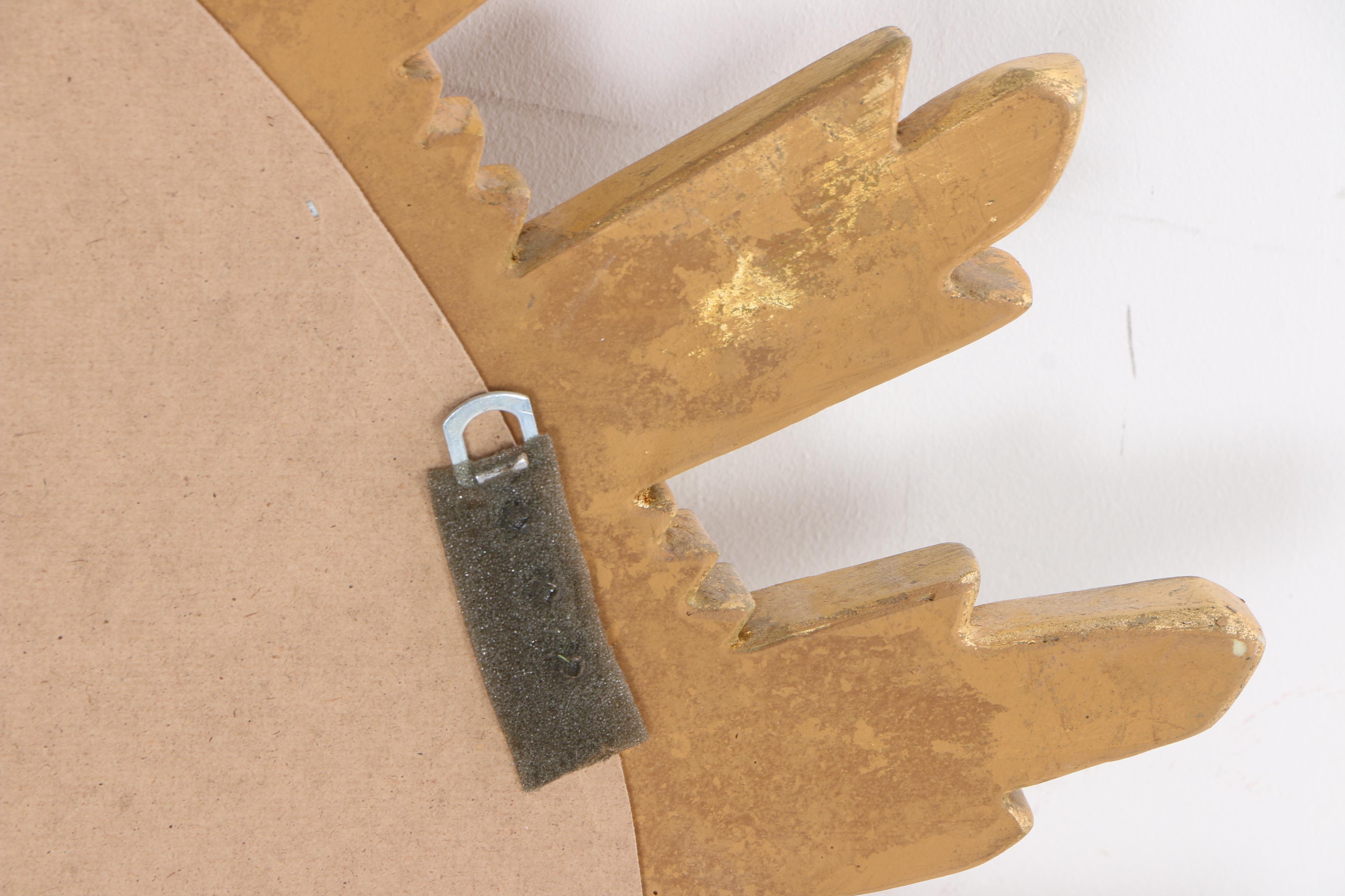 Sunburst Style Gold Leaf Framed Wall Mirror