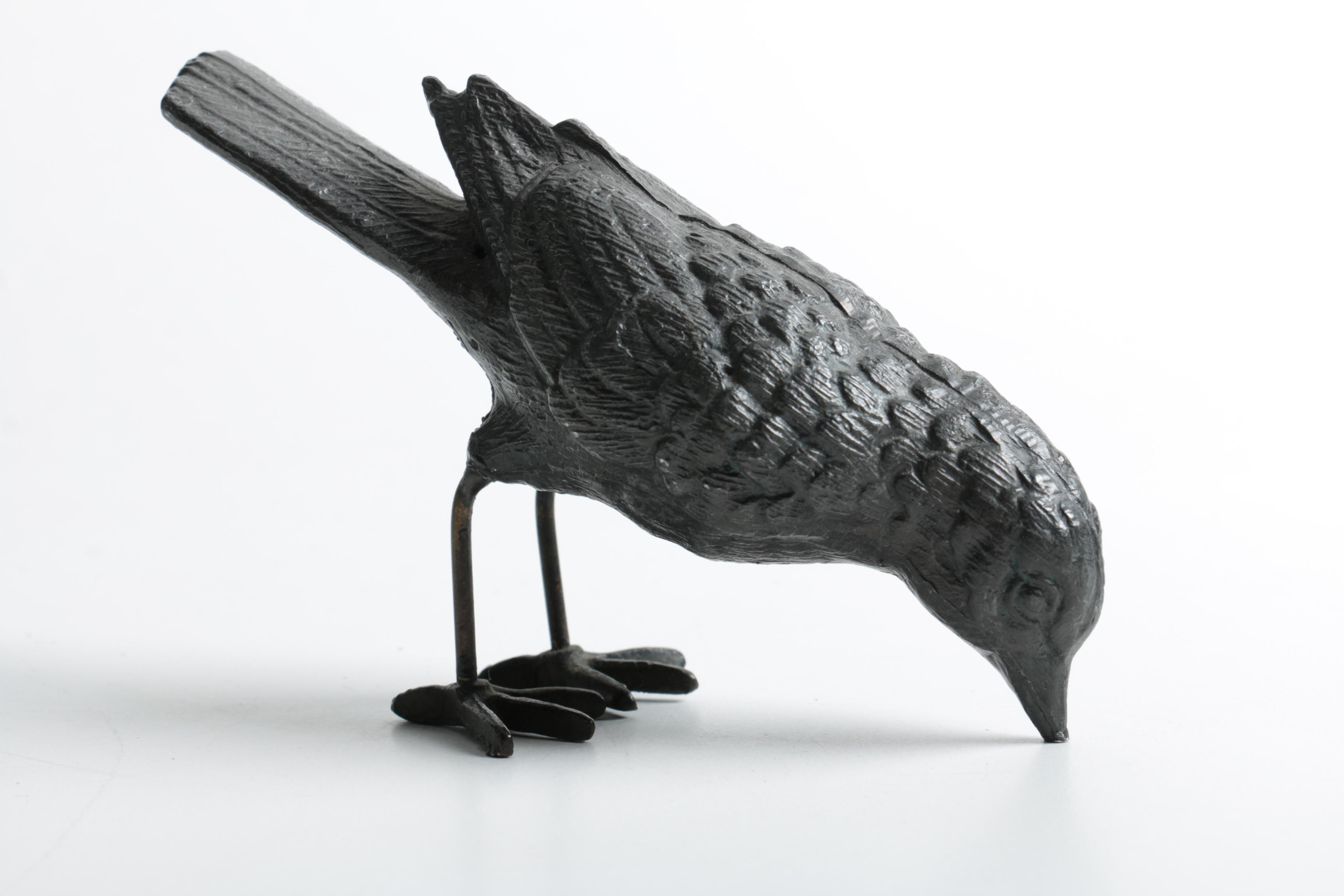 Metal Bird Figurines Including a Bud Vase
