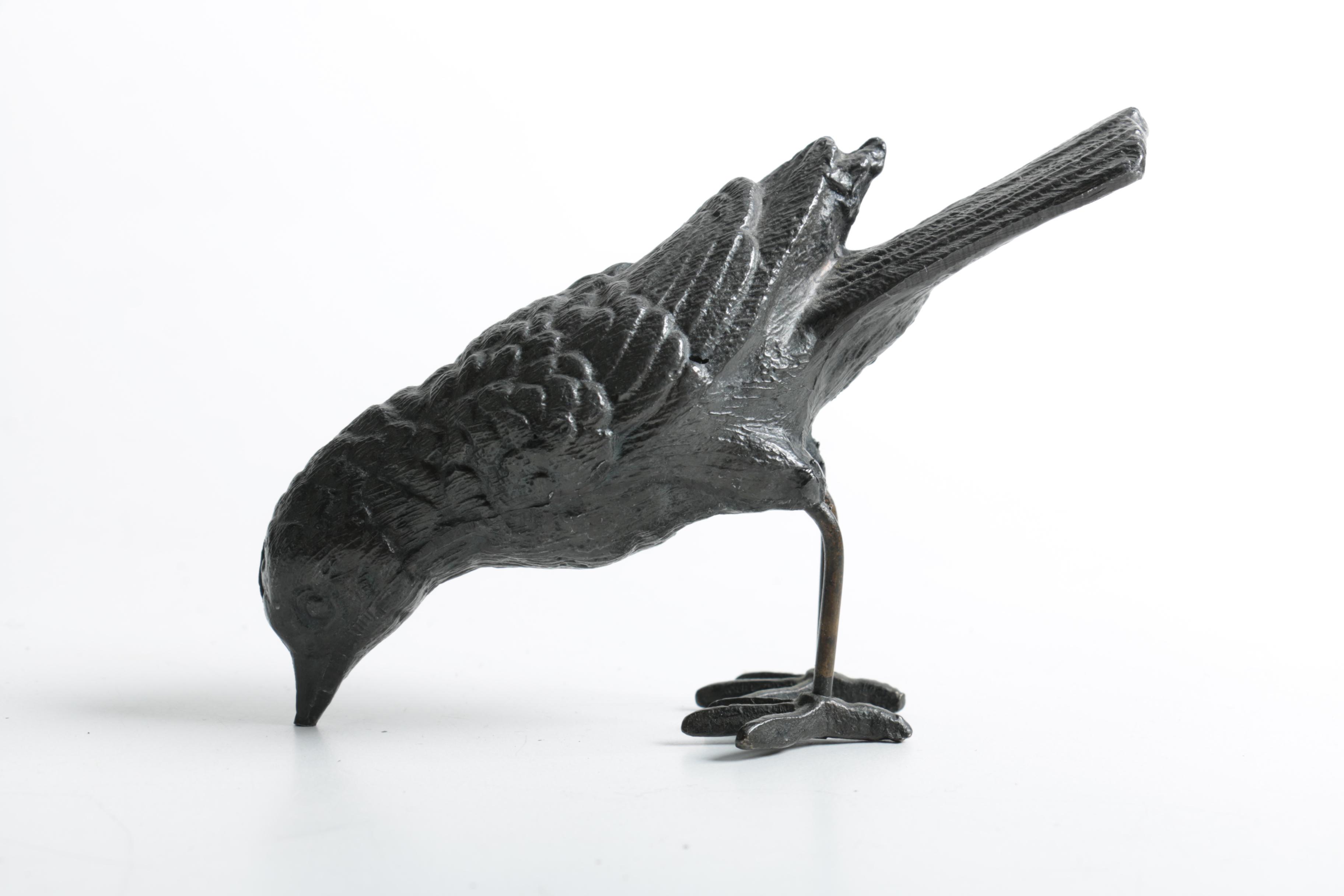 Metal Bird Figurines Including a Bud Vase