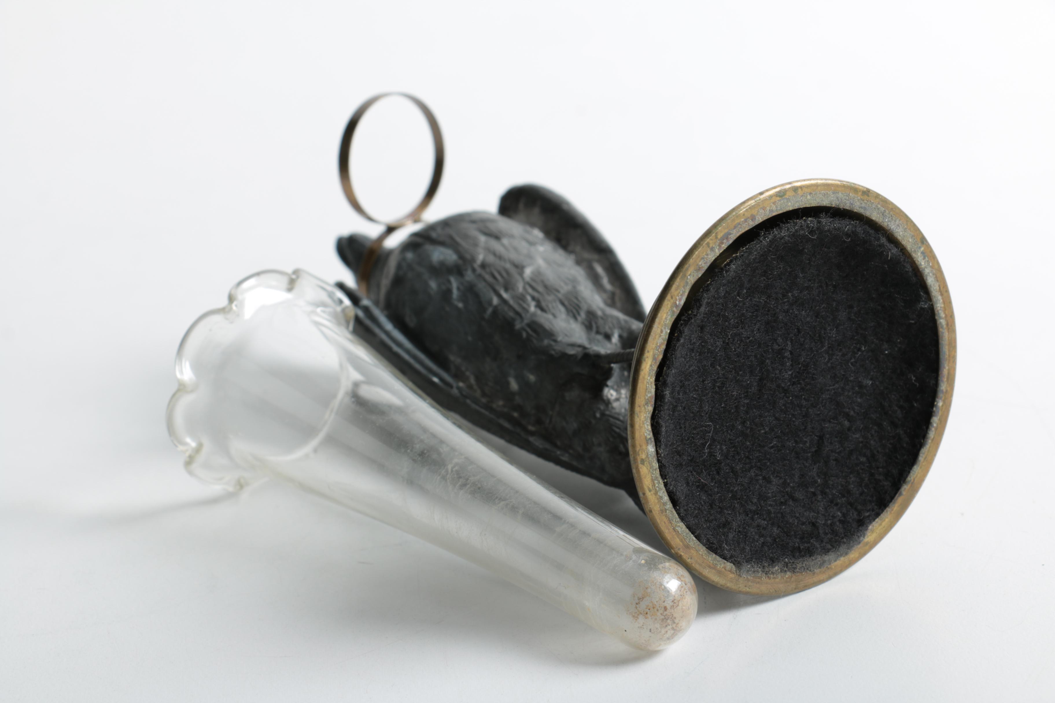 Metal Bird Figurines Including a Bud Vase