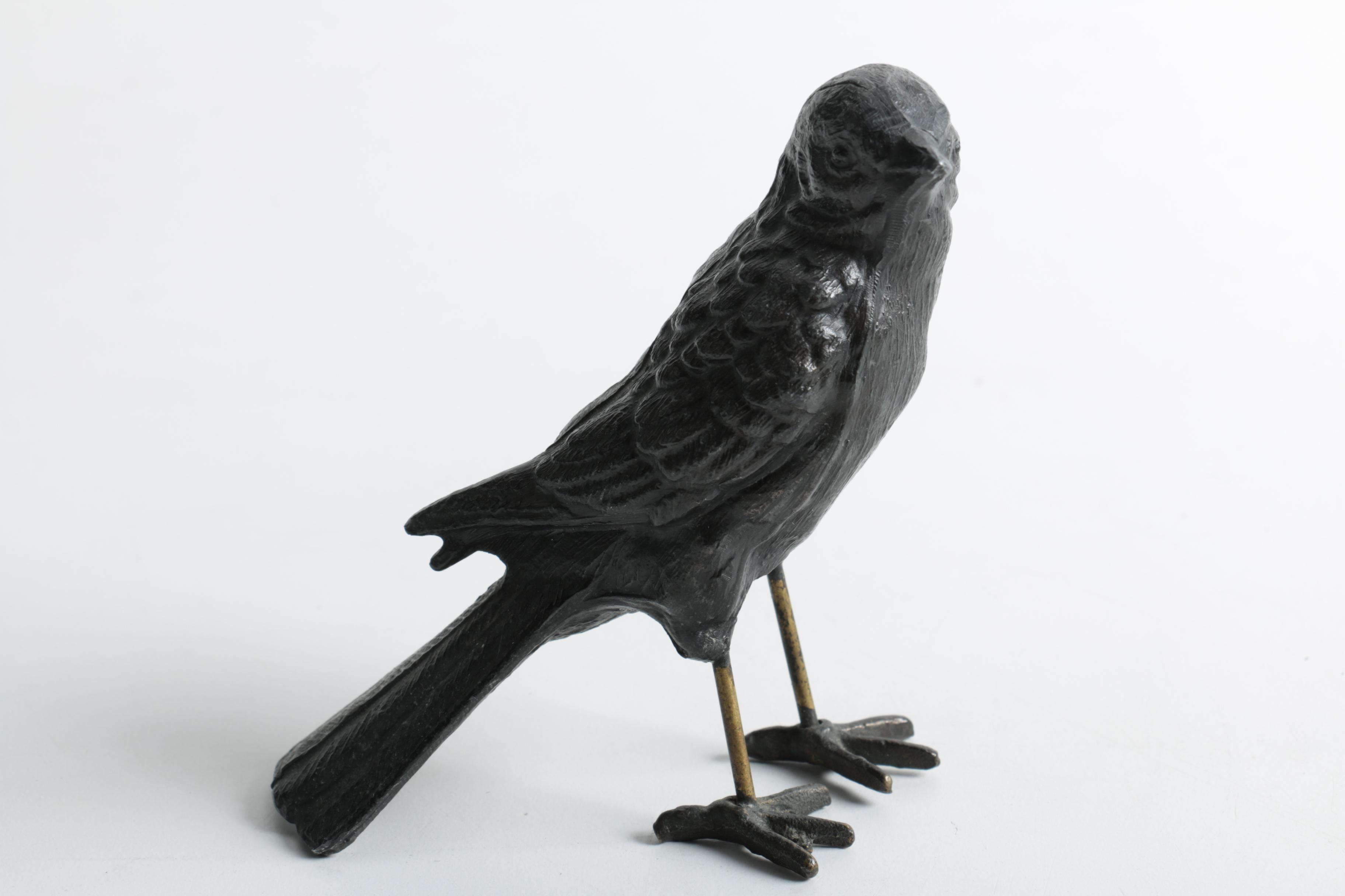 Metal Bird Figurines Including a Bud Vase