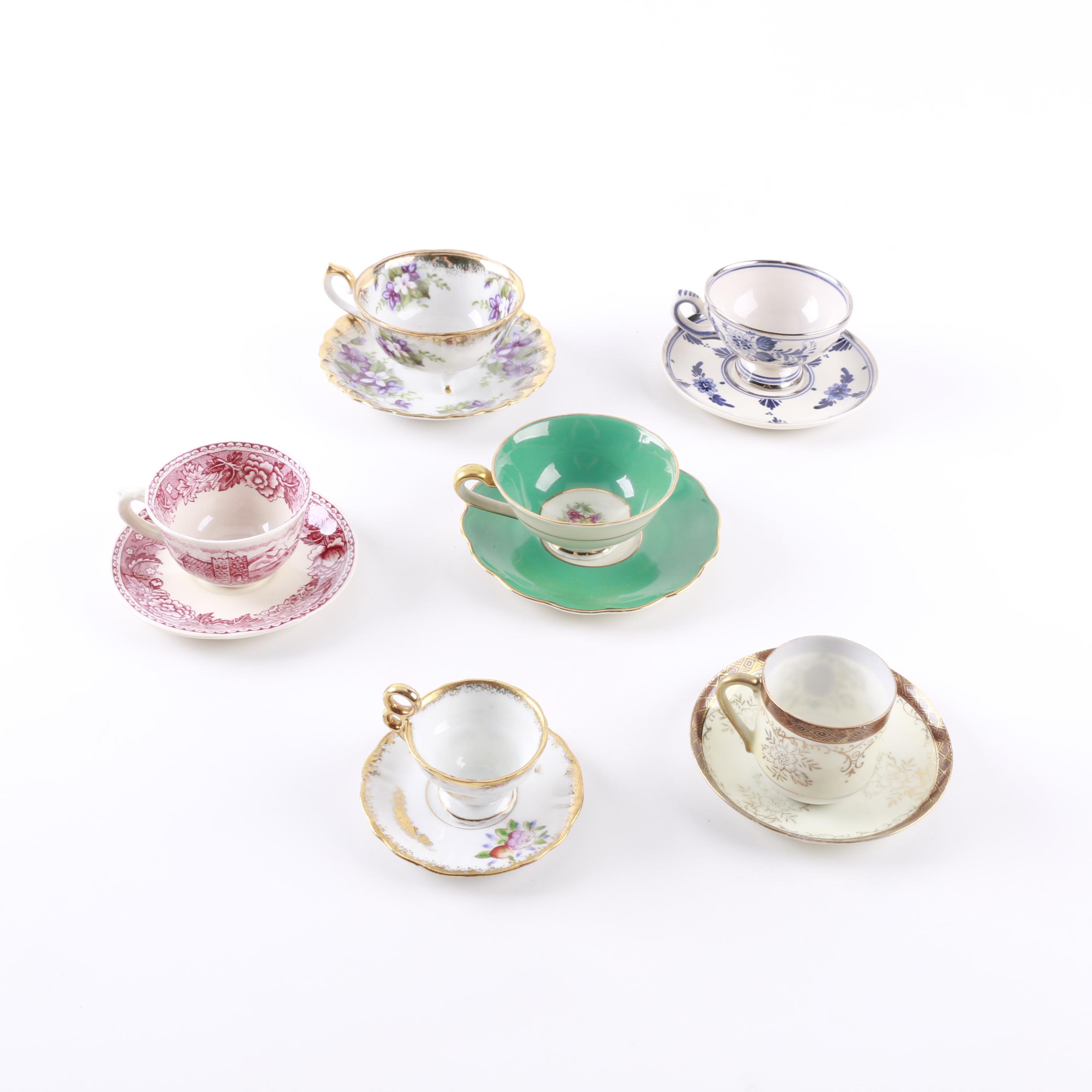 China Teacup and Saucer Sets Including Royal Bayreuth