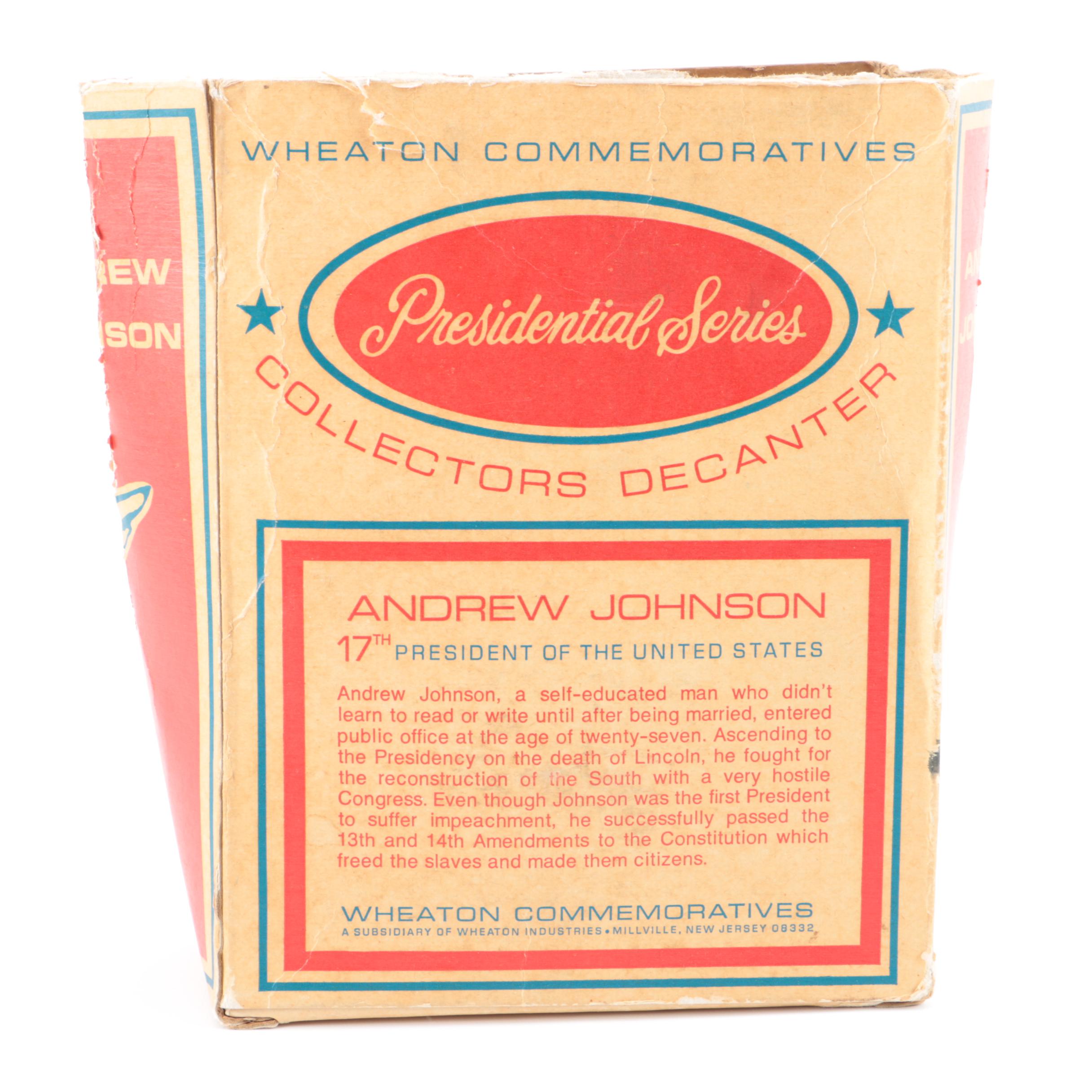 Wheaton Commemortatives  Presidential Series Andrew Johnson Decanter