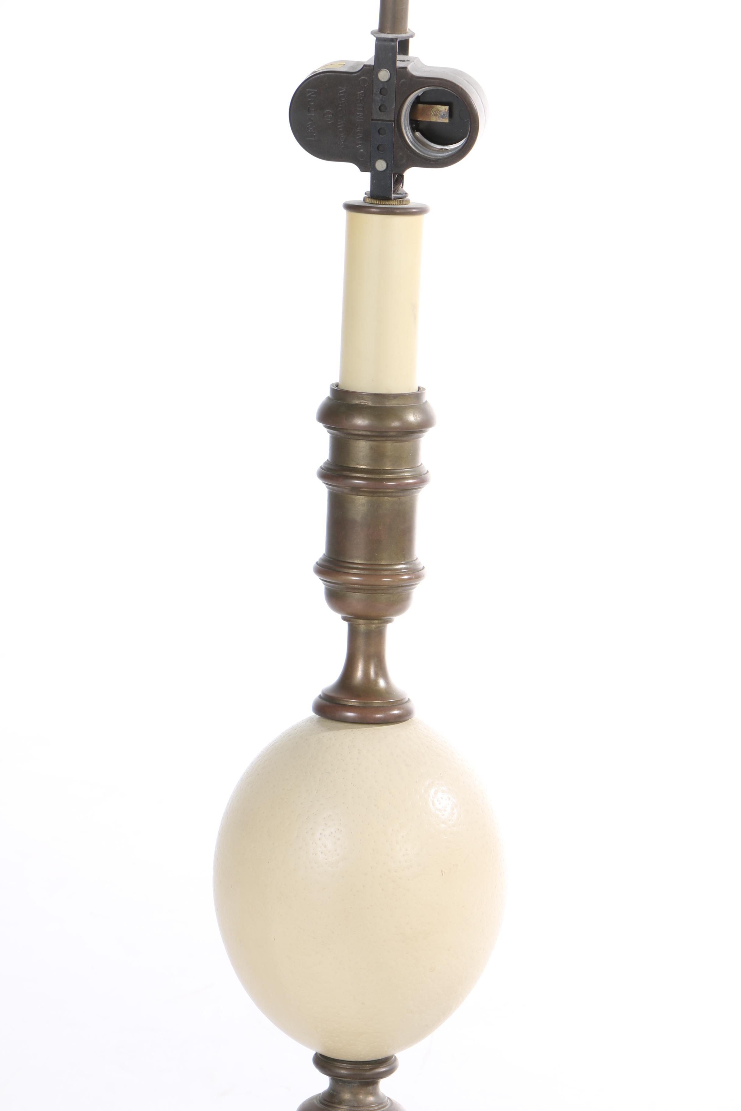 Vintage Chapman Brass and Faux Ostrich Egg Table Lamp