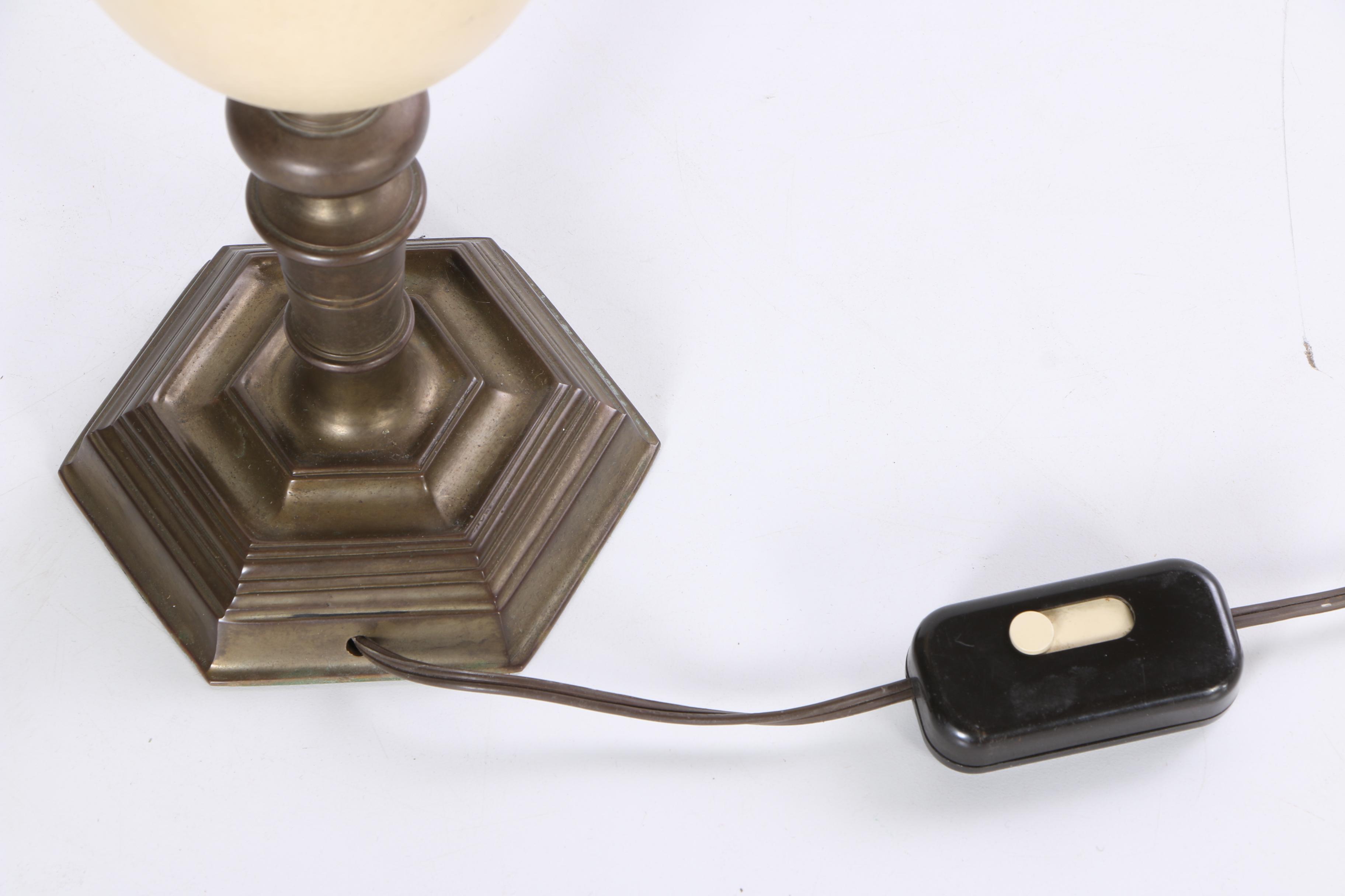 Vintage Chapman Brass and Faux Ostrich Egg Table Lamp