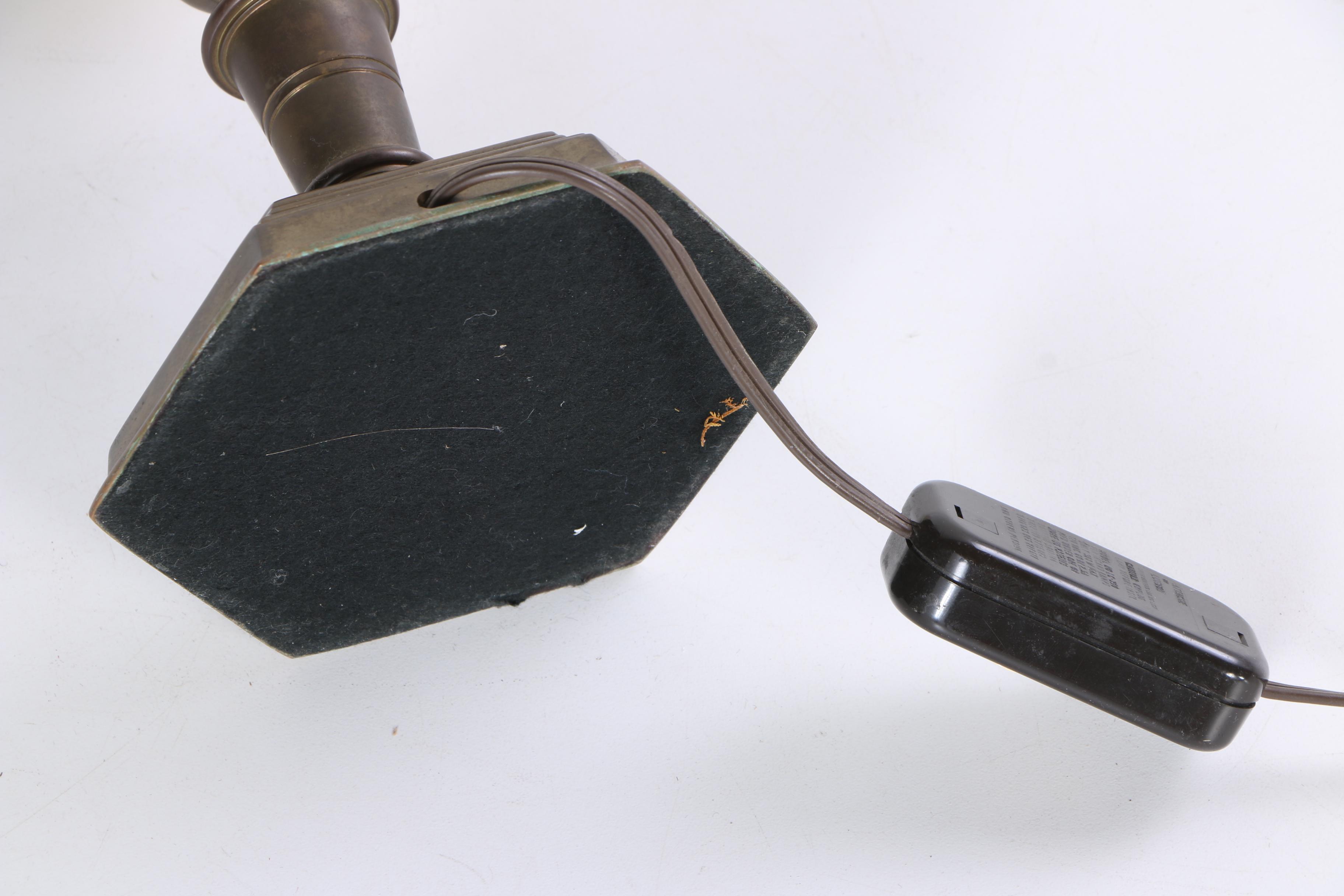 Vintage Chapman Brass and Faux Ostrich Egg Table Lamp