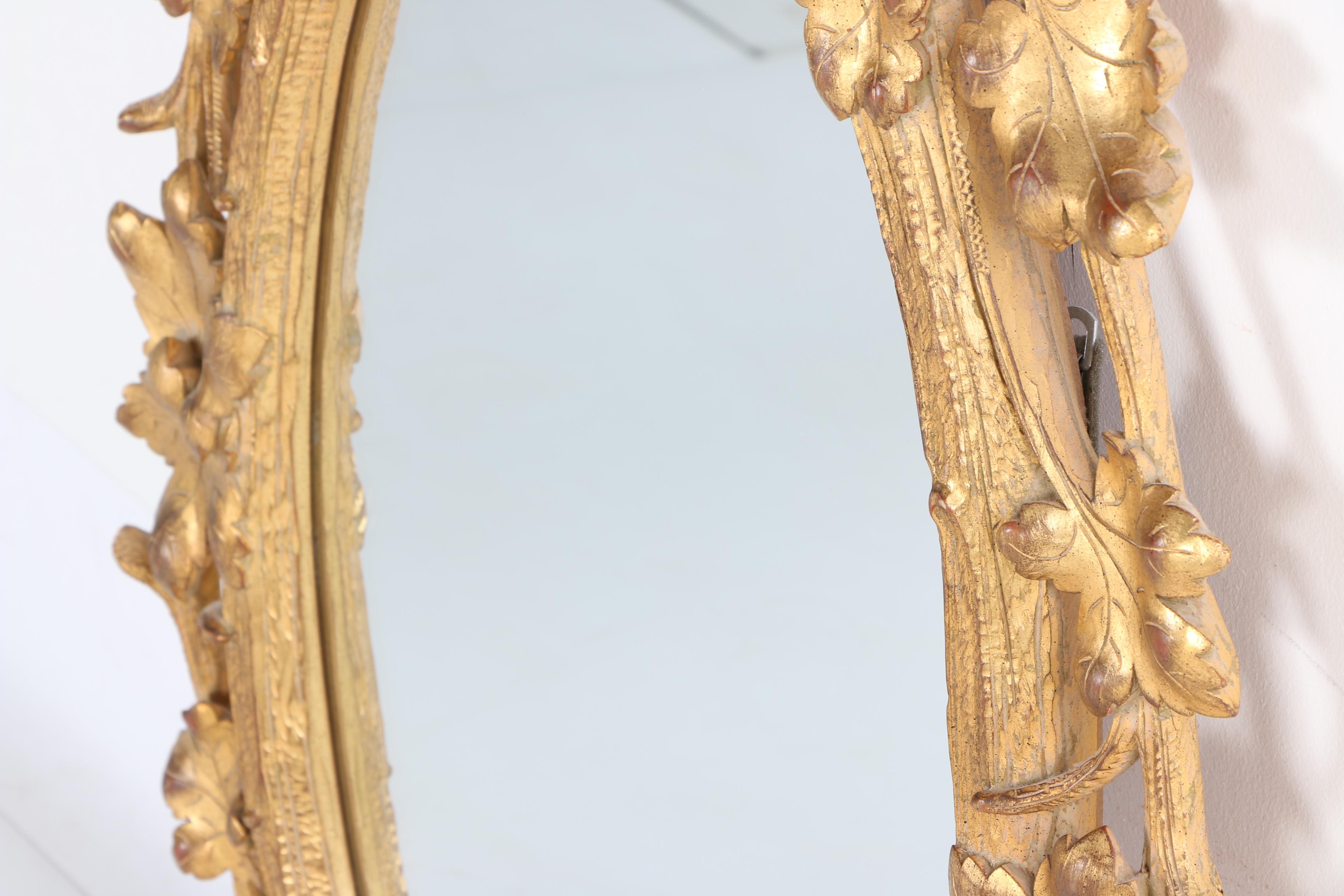 Gold Gilt Leaf Framed Wall Mirror