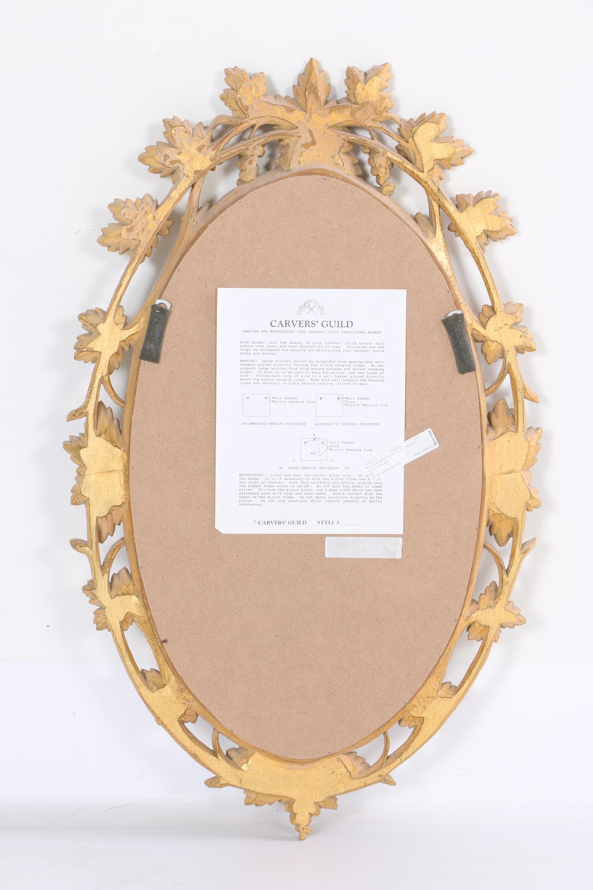 Gold Gilt Leaf Framed Wall Mirror