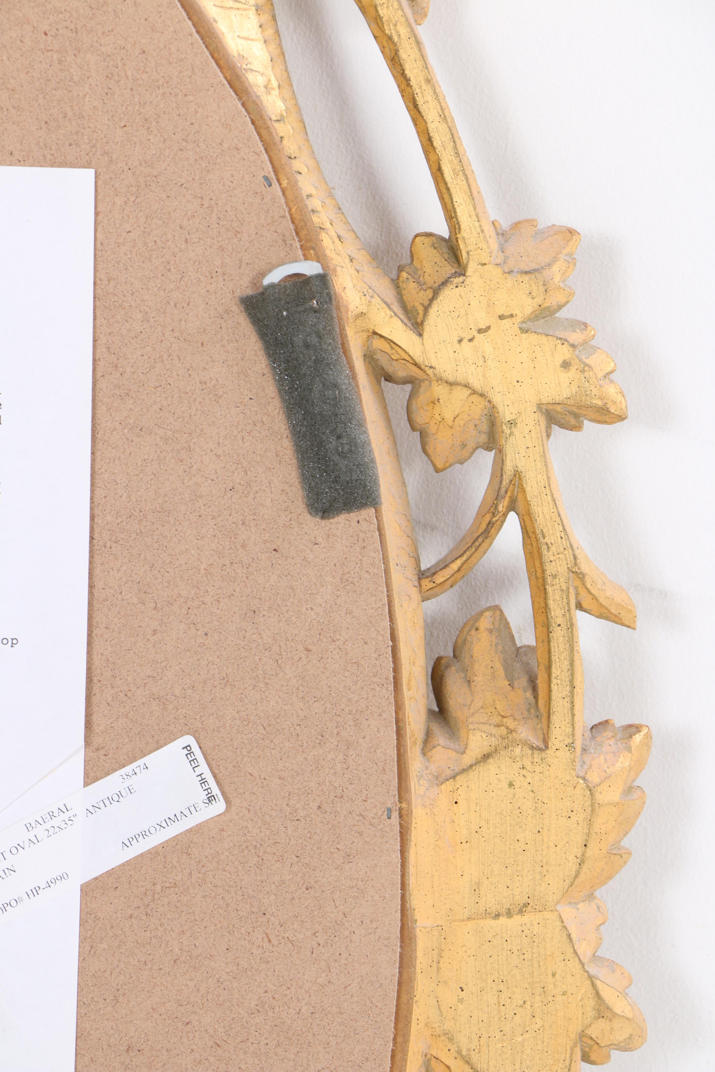 Gold Gilt Leaf Framed Wall Mirror