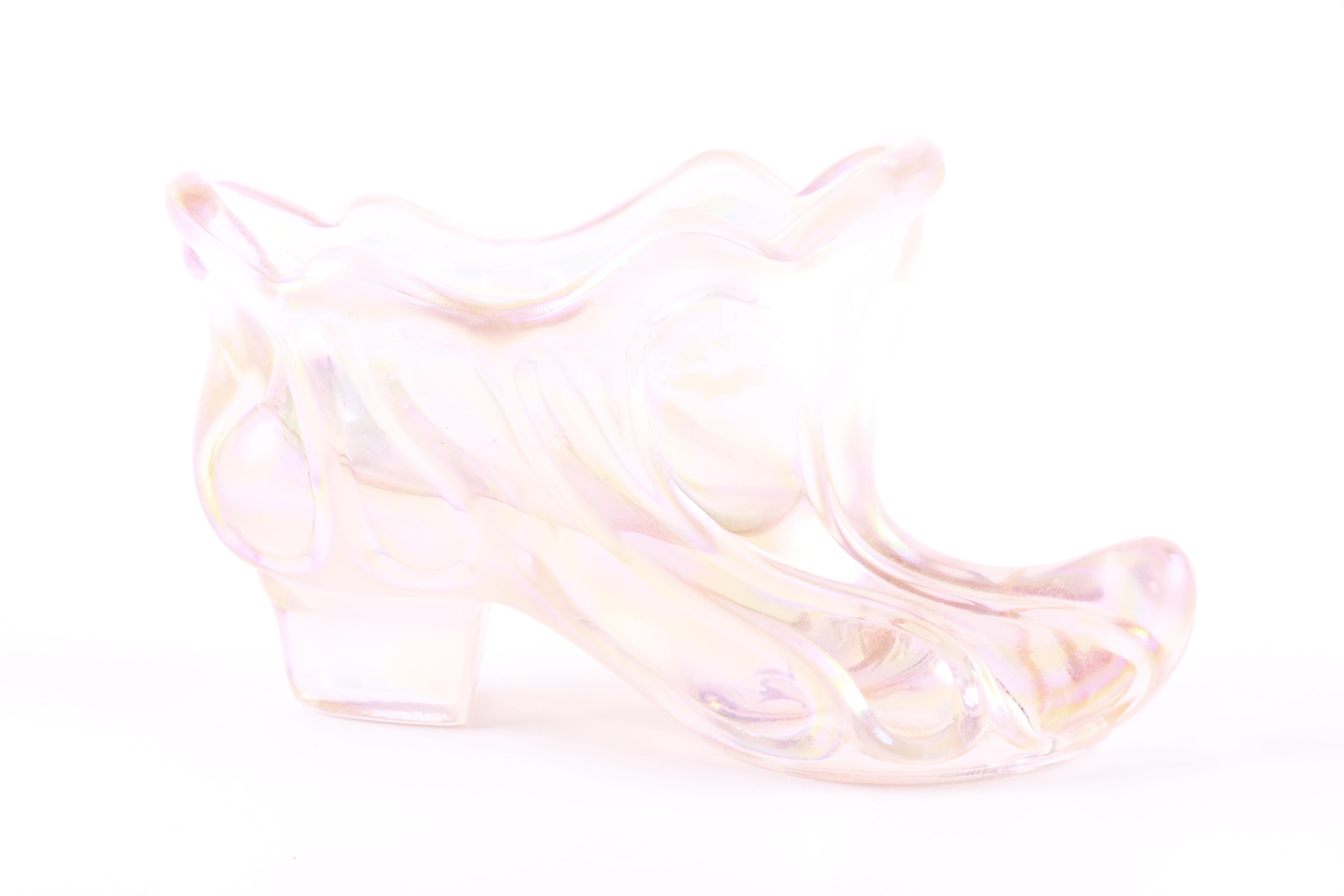 Fenton Pressed Opalescent Carnival Glass Shoe