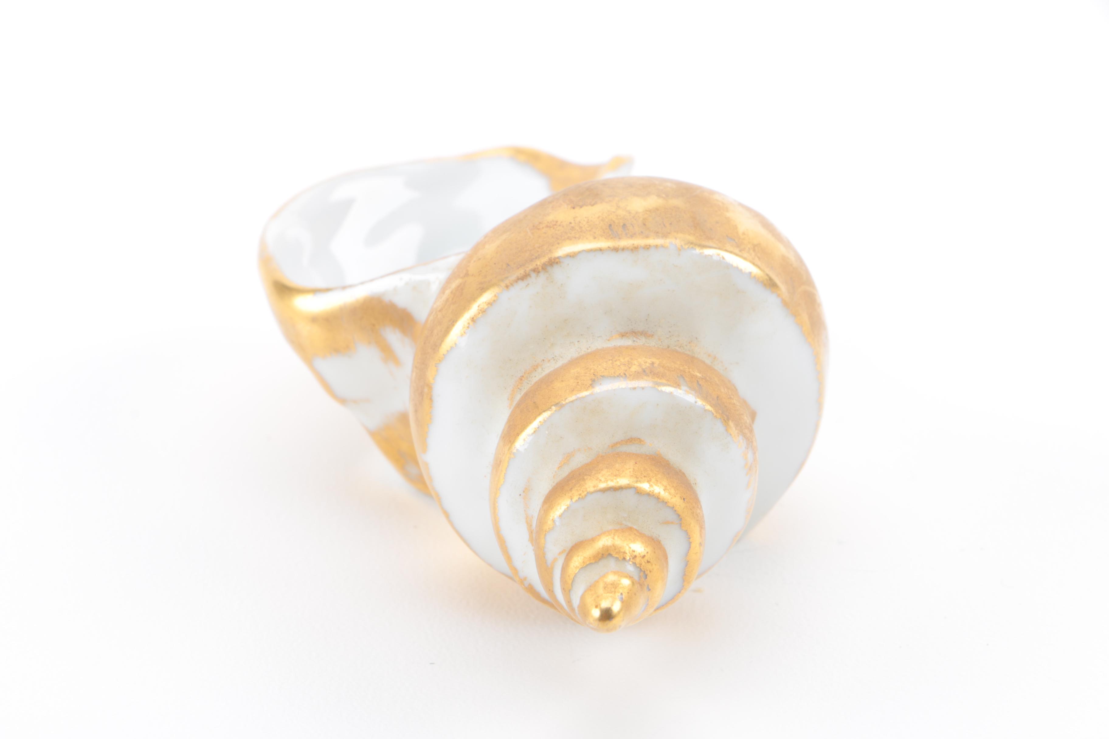 Gold-Tone Limoges Seashell