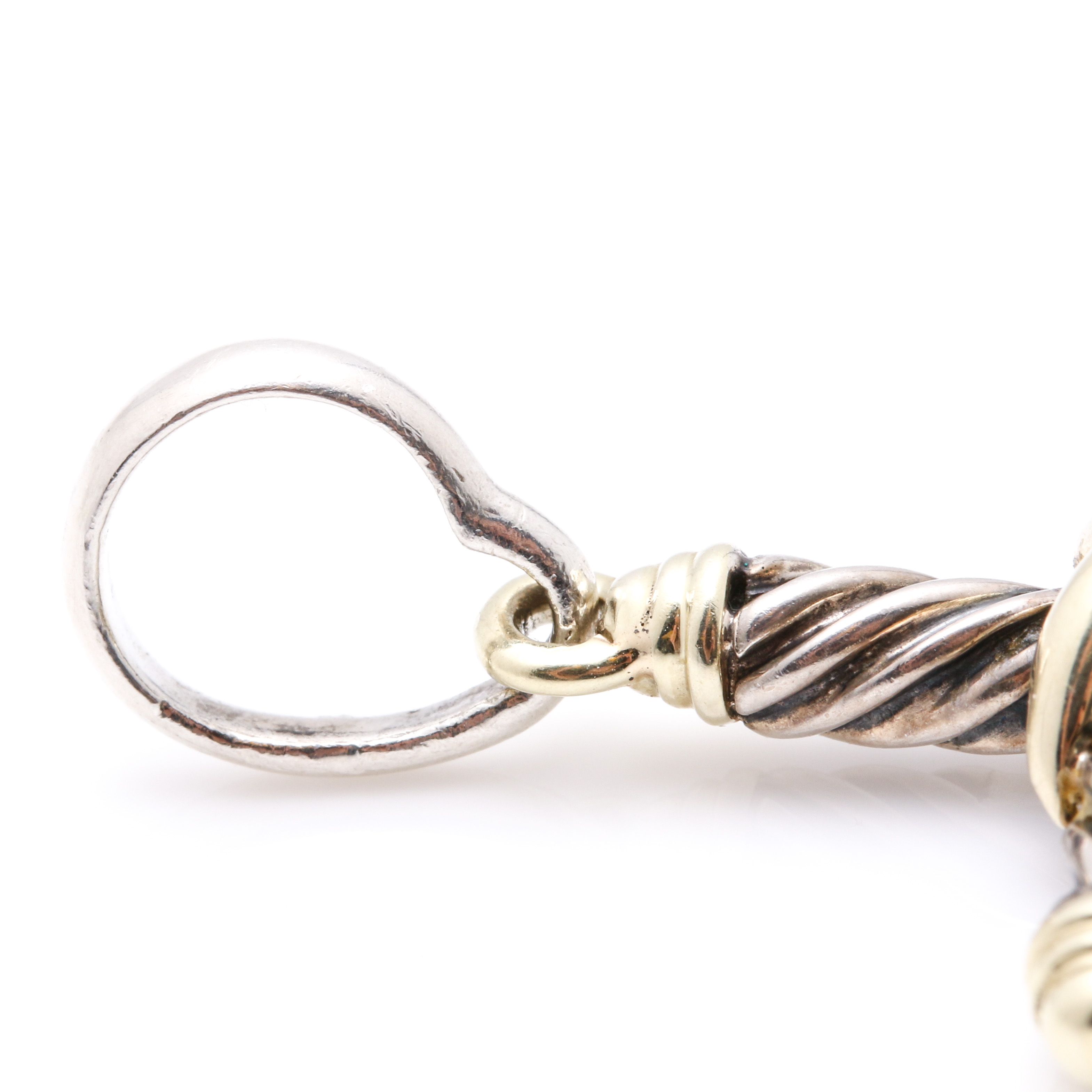 David Yurman 14K Yellow Gold and Sterling Silver Cable Cross Pendant