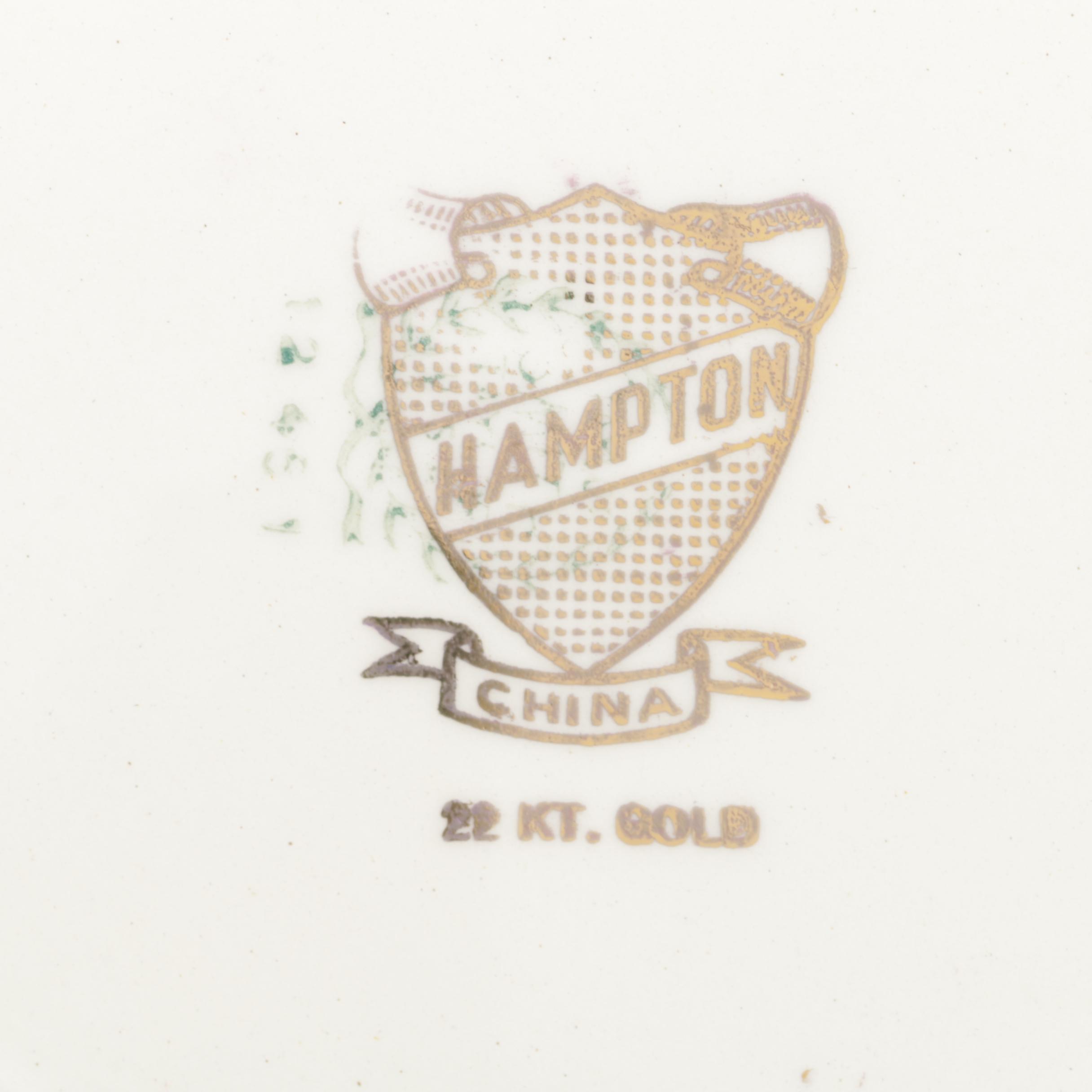 Vintage Hampton Romantic Porcelain Dessert Plates and Pie Server