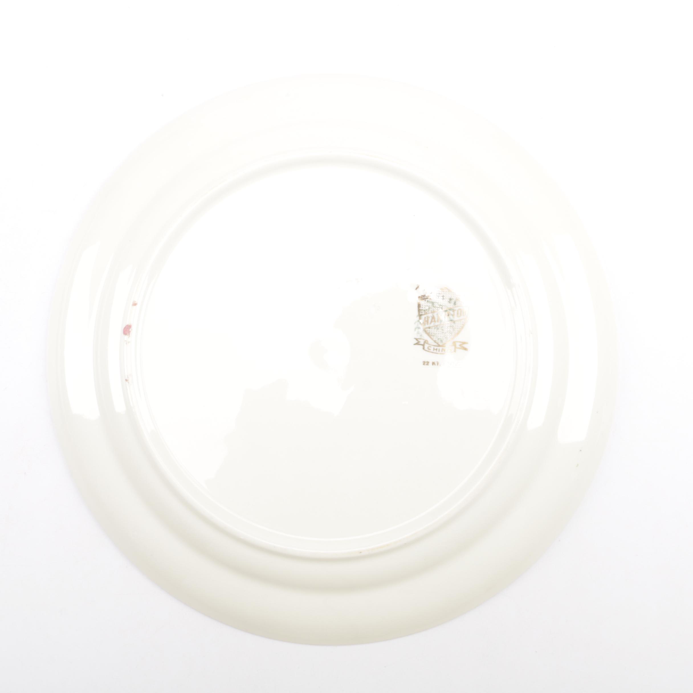 Vintage Hampton Romantic Porcelain Dessert Plates and Pie Server