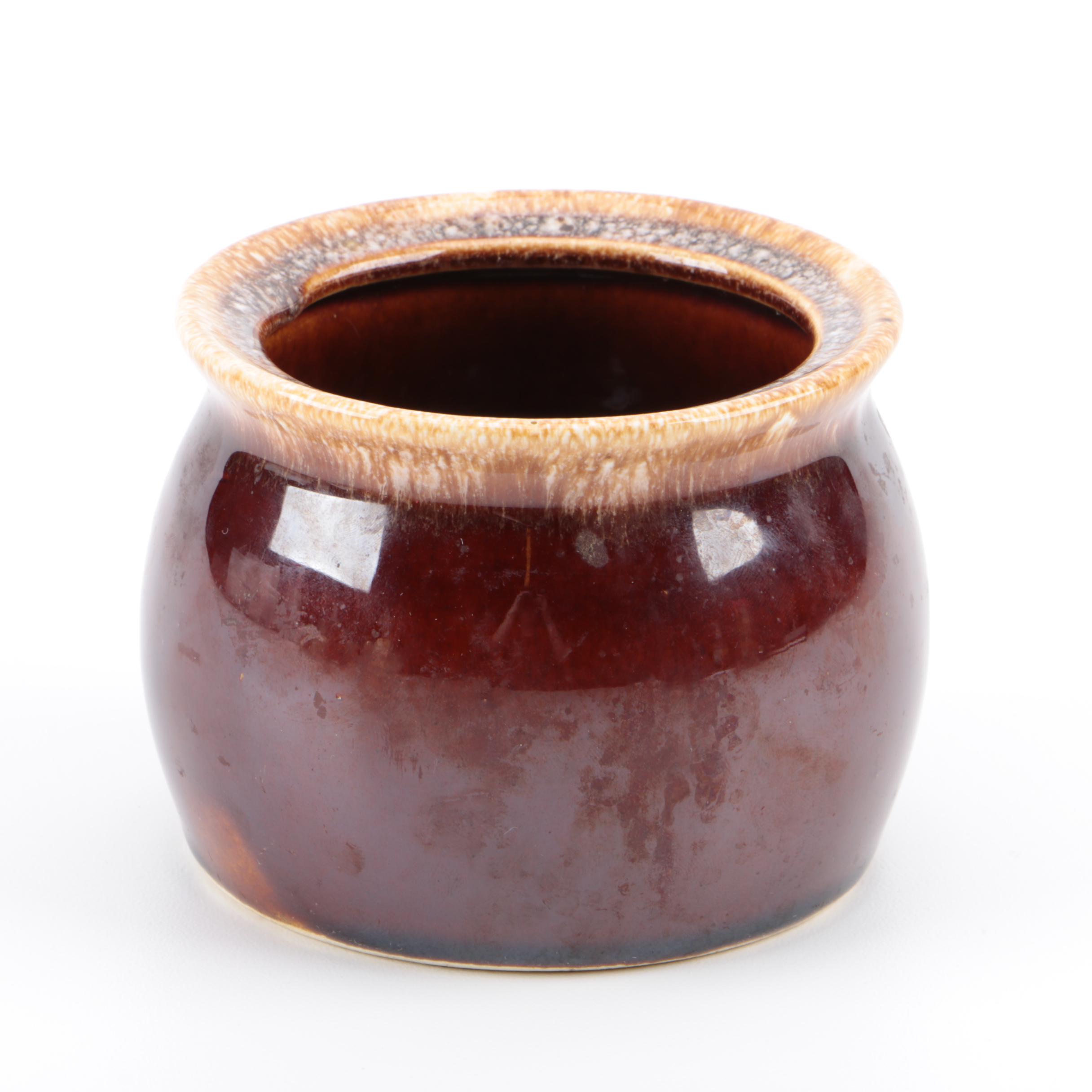 Vintage Hull Pottery Brown Drip Stoneware Pot