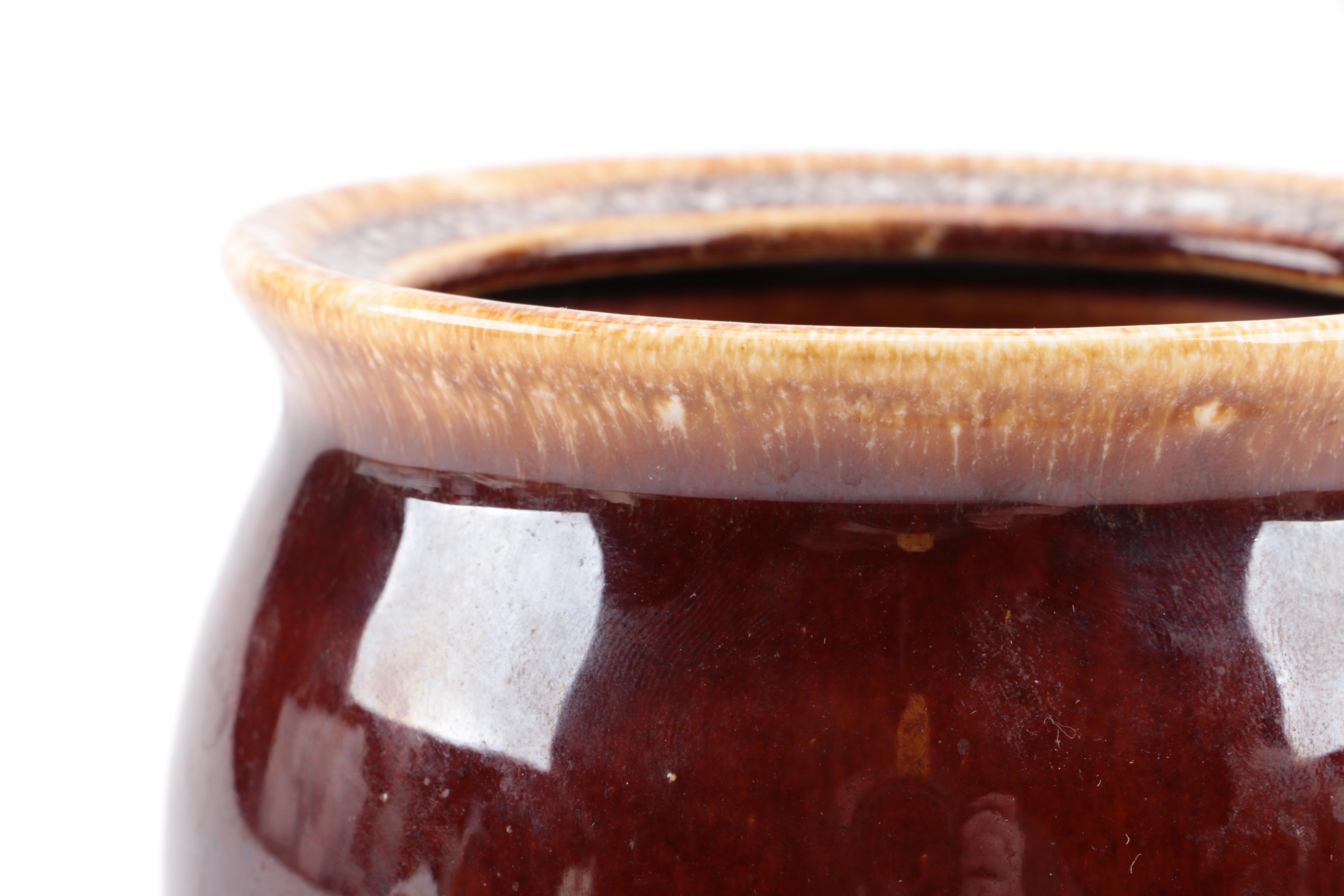 Vintage Hull Pottery Brown Drip Stoneware Pot