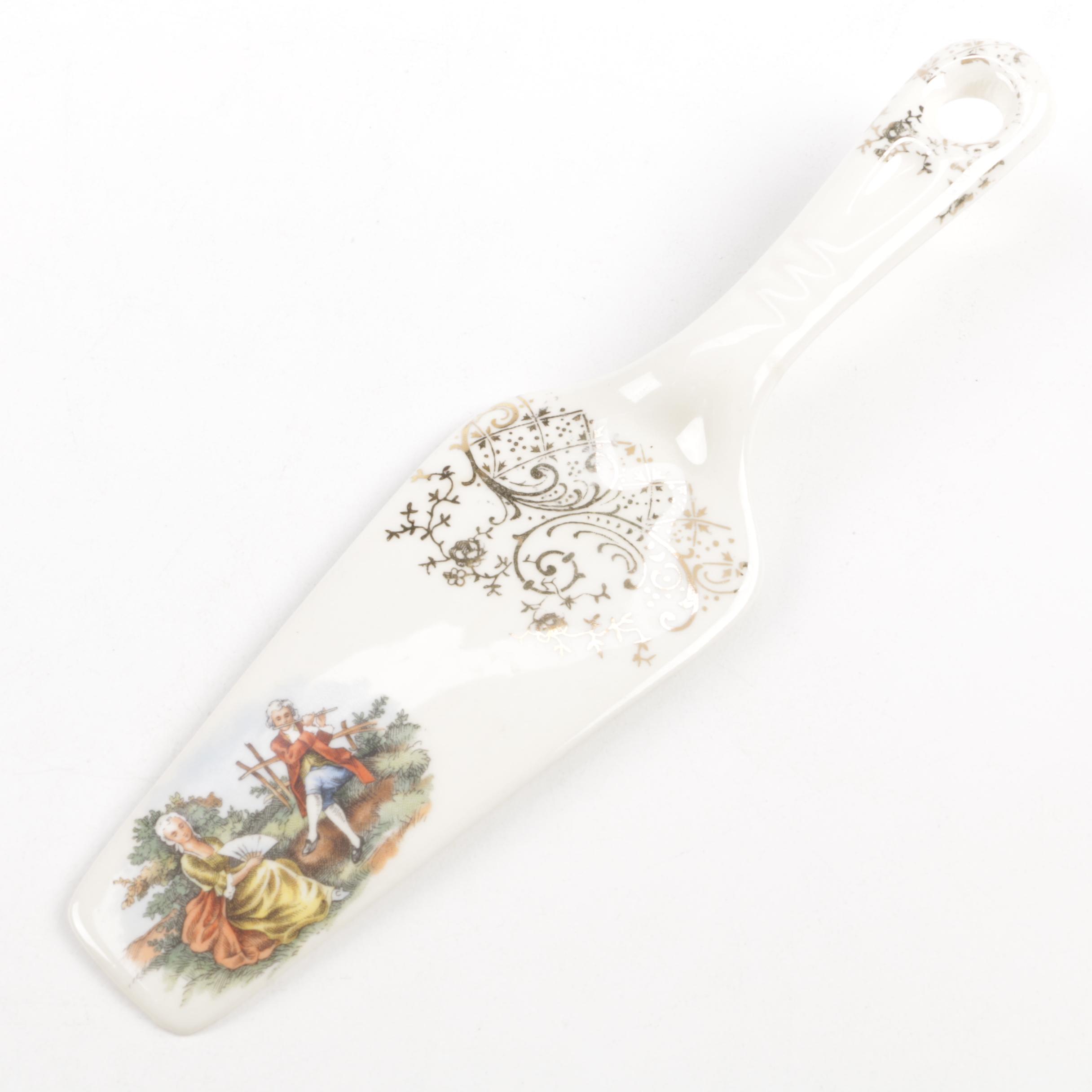 Vintage Hampton Romantic Porcelain Dessert Plates and Pie Server