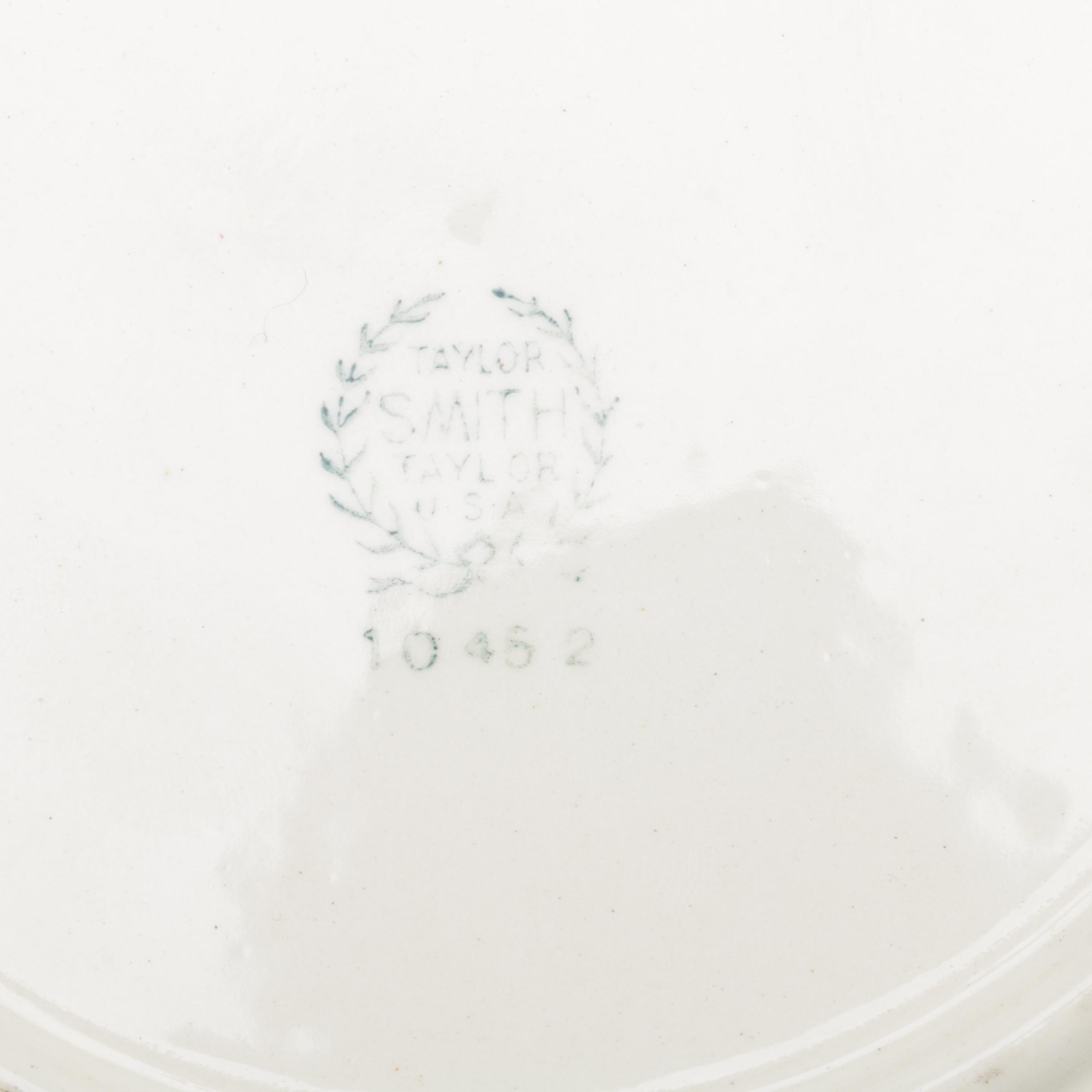 Vintage Hampton Romantic Porcelain Dessert Plates and Pie Server