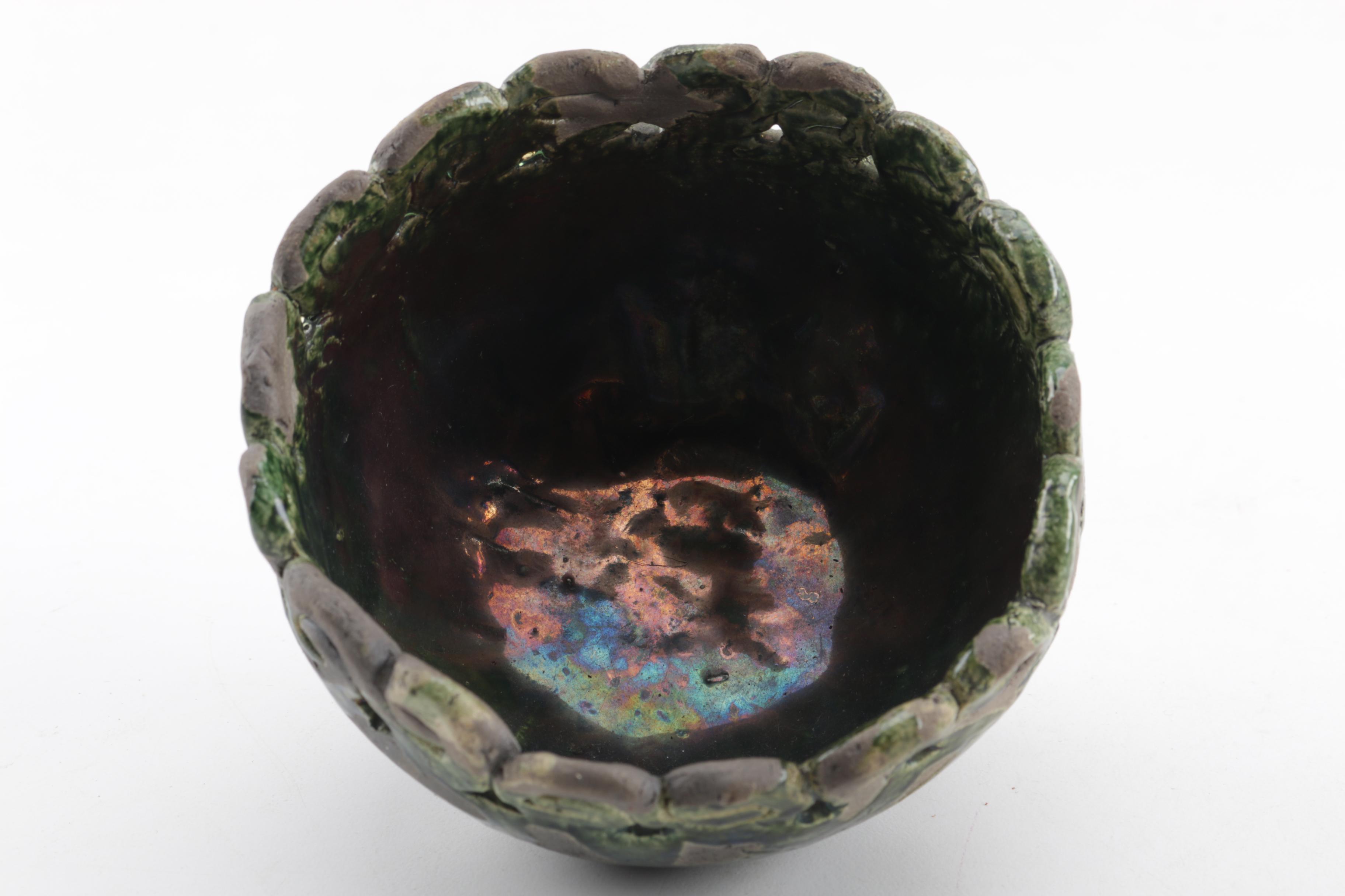 Handbuilt Raku FIred Stoneware Bowl