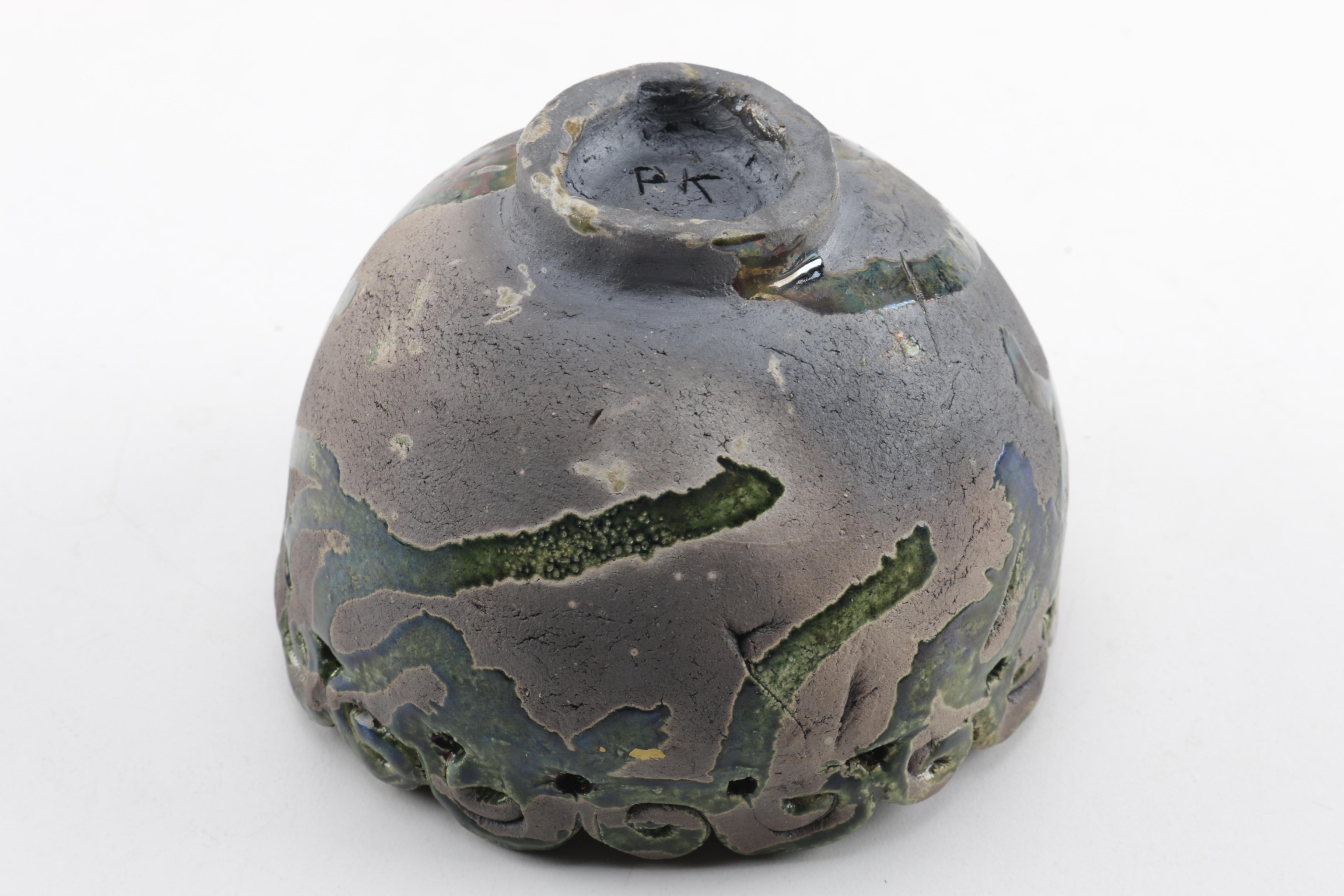 Handbuilt Raku FIred Stoneware Bowl