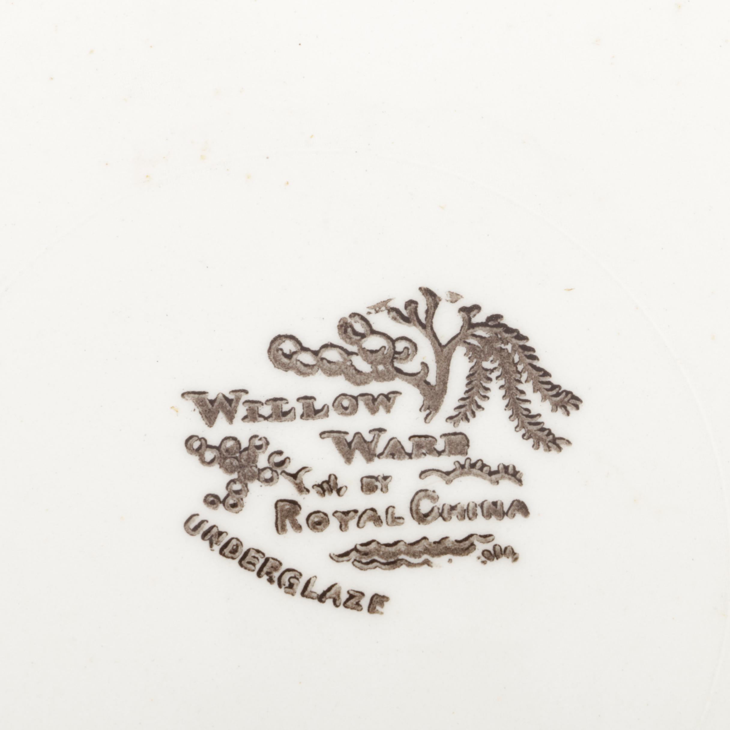 Vintage Blue and White Tranfer Printed Serveware Including Homer Laughlin