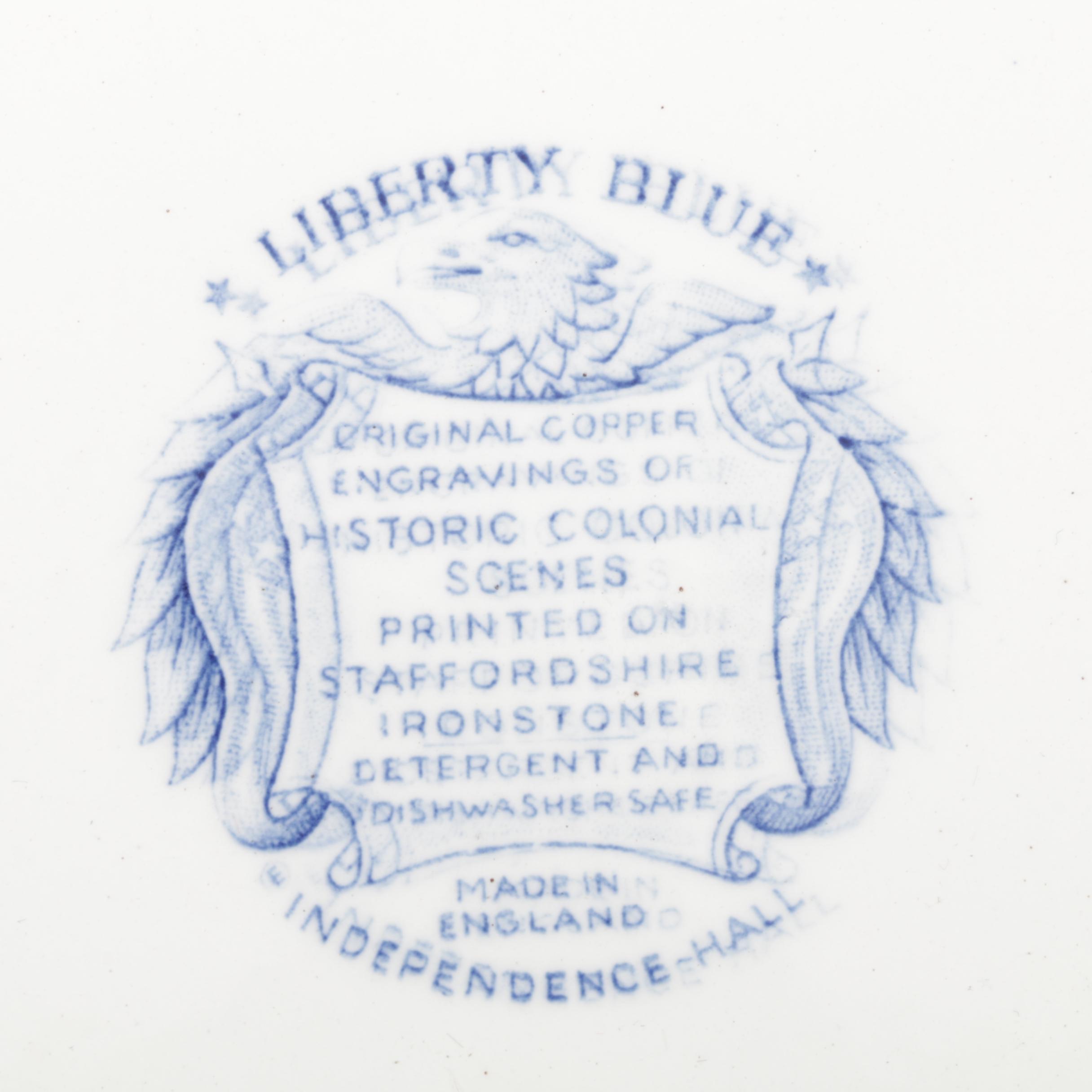 Vintage Blue and White Tranfer Printed Serveware Including Homer Laughlin