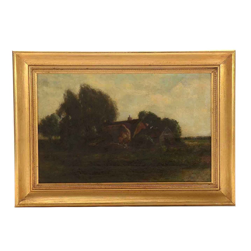 Richard Norris Brooke Oil on Canvas Pastoral Painting