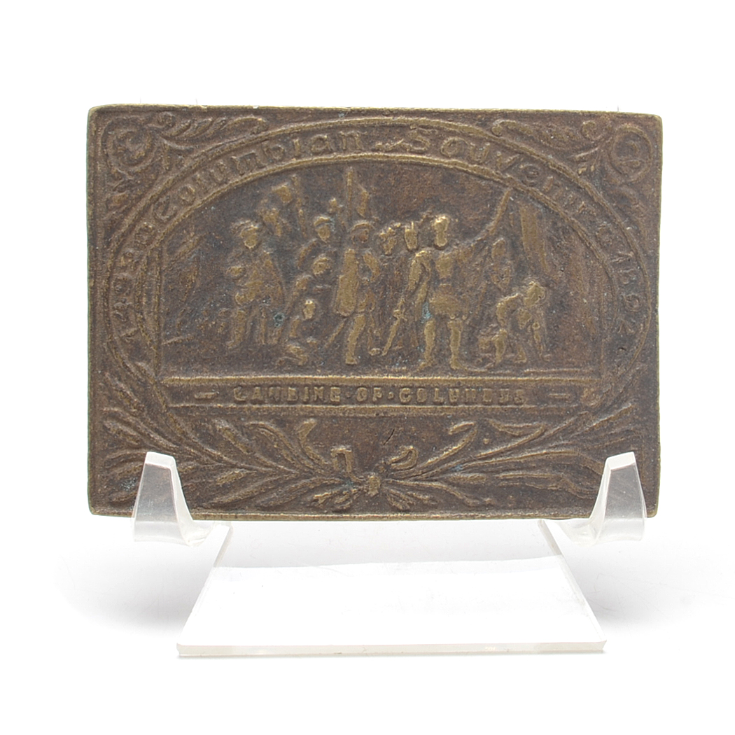 Antique Landing of Columbus Brass Belt Buckle