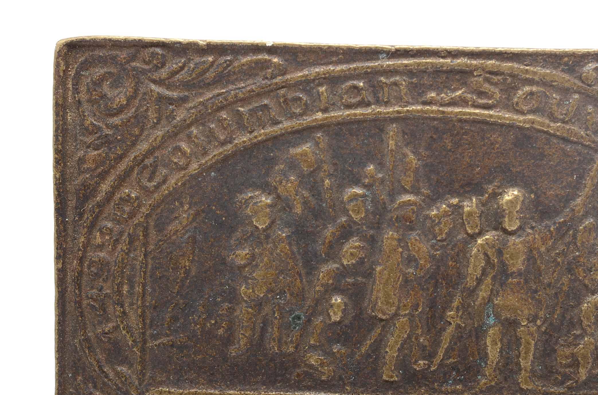 Antique Landing of Columbus Brass Belt Buckle