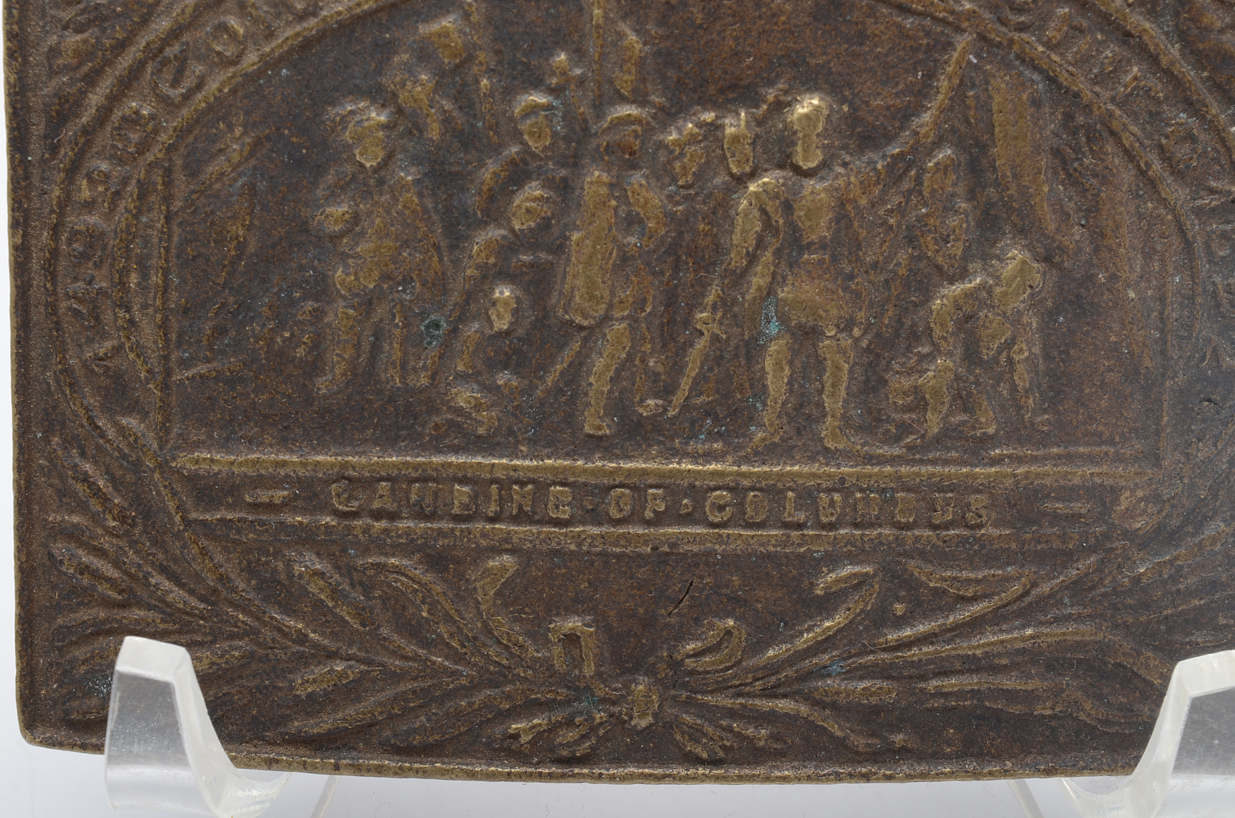 Antique Landing of Columbus Brass Belt Buckle