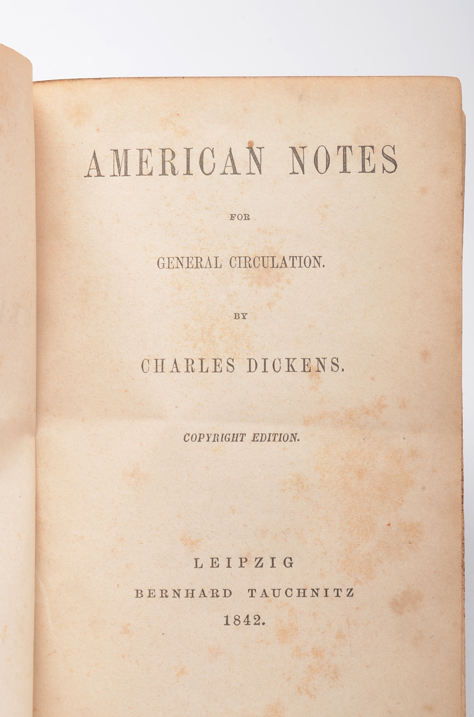 Antique "American Notes" by Charles Dickens