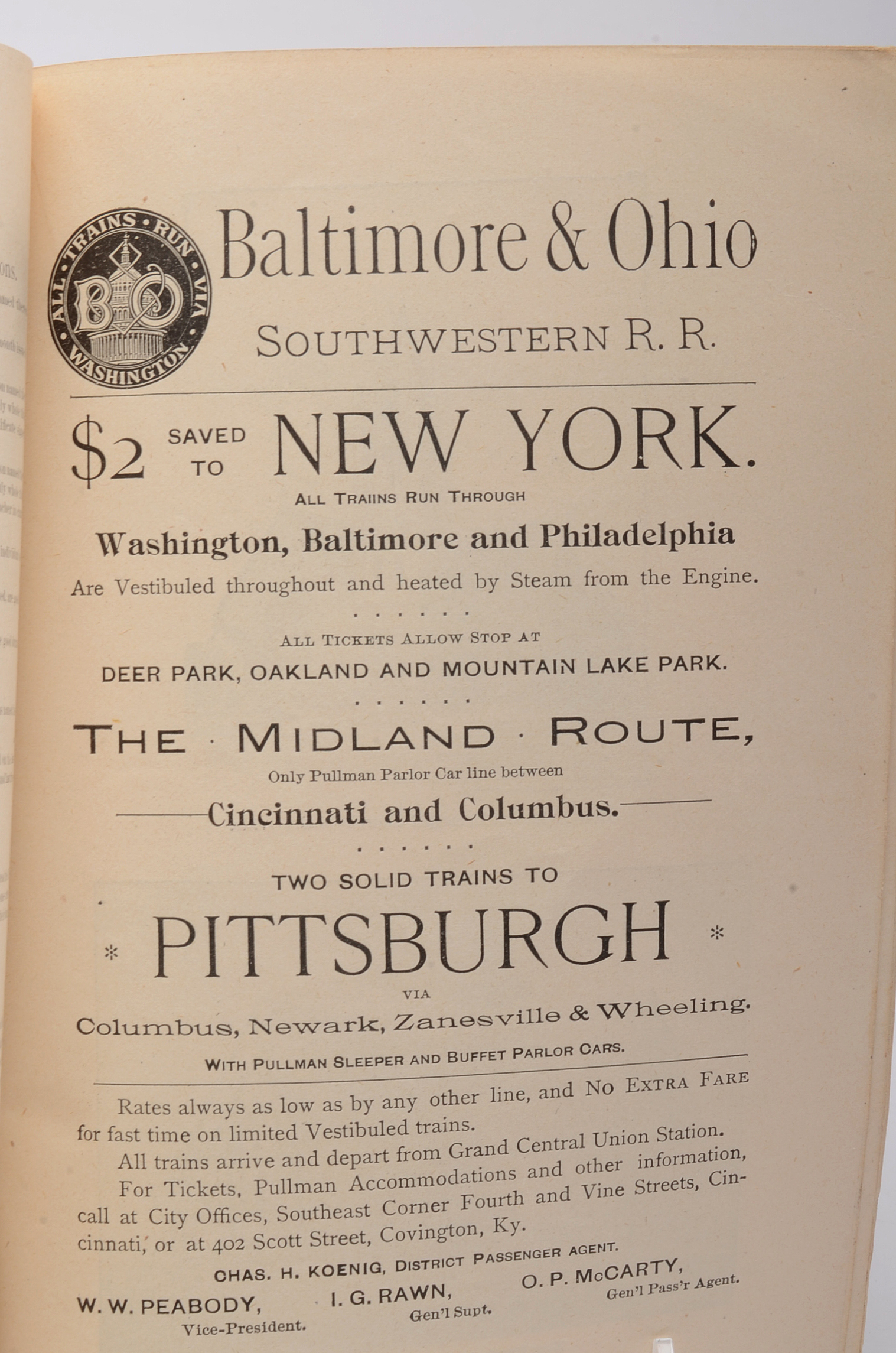 Antique Baltimore and Ohio Railroad Publication