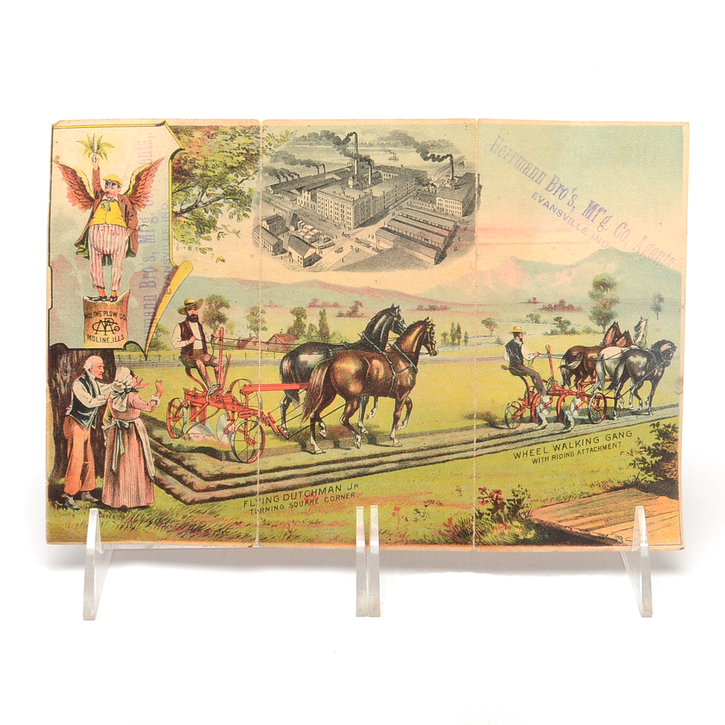 Antique Tri-fold advertising for the Molina Plow Company