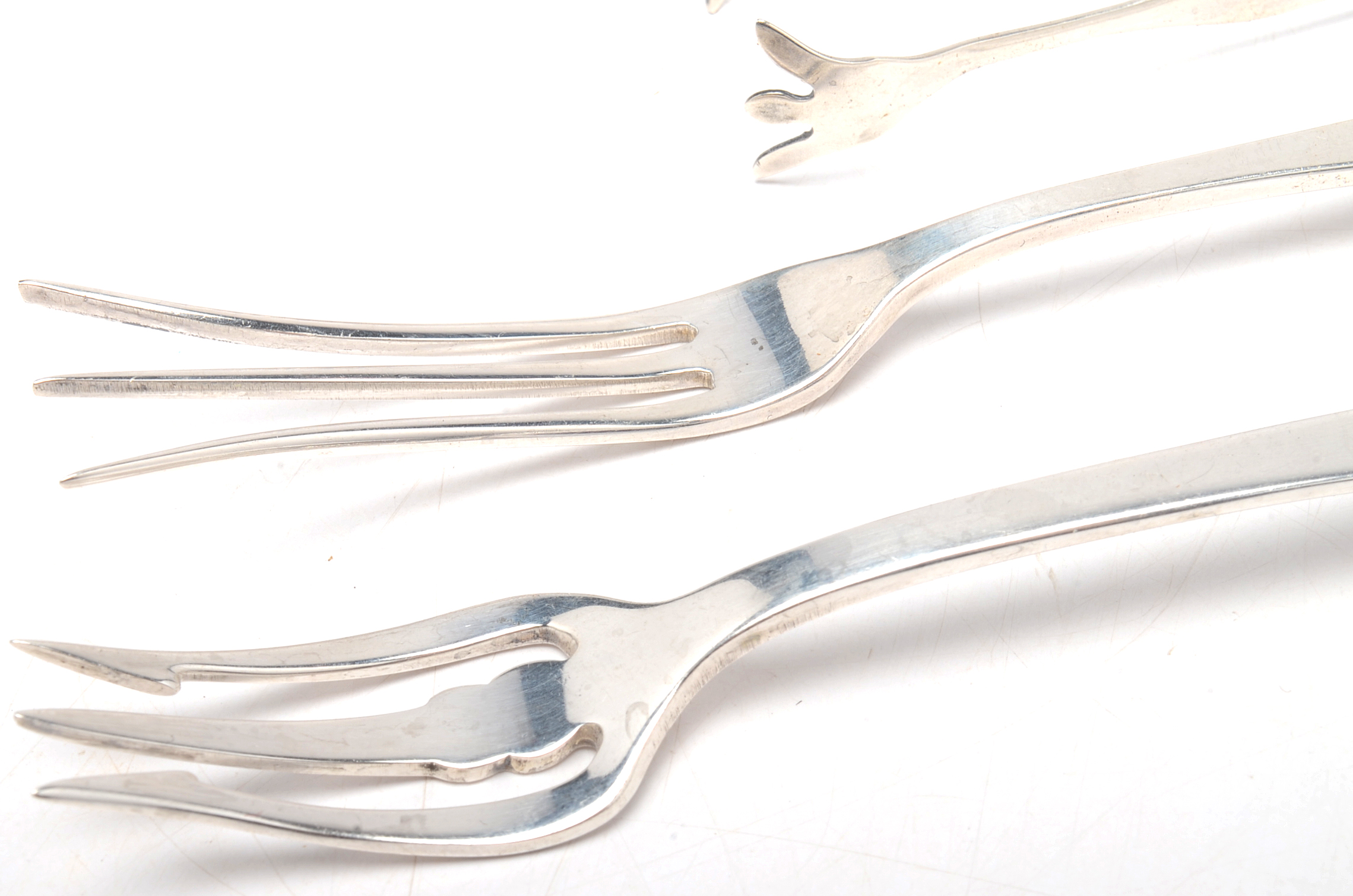 Weidlich and Dominick & Haff Sterling Silver Olive Forks and Tongs