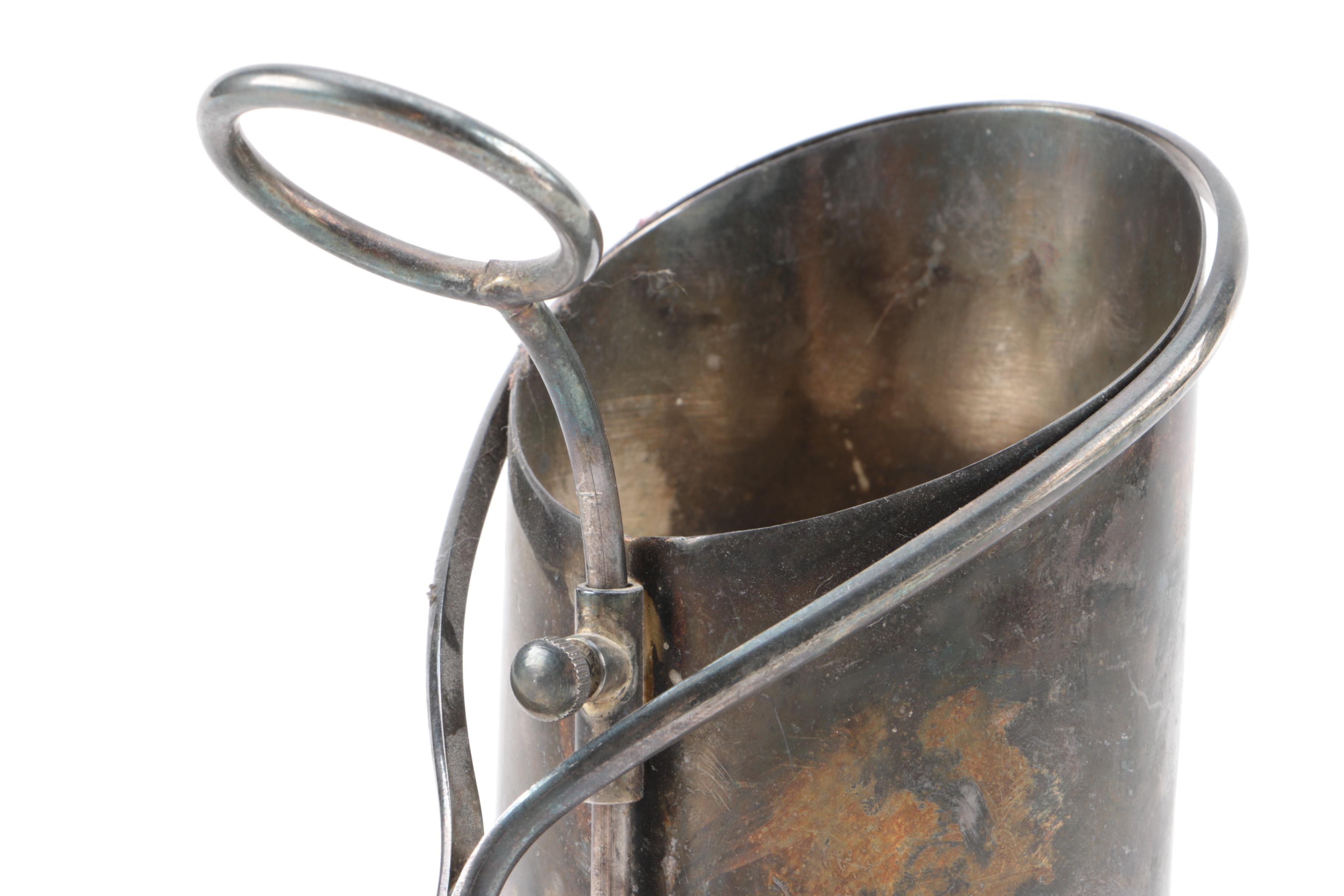 R. Wallace Silver Plate Teapot with Wine Cradle