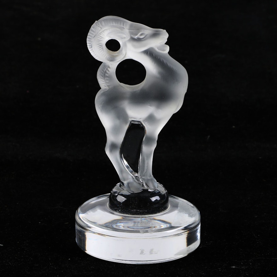 Lalique Crystal Ram Figurine