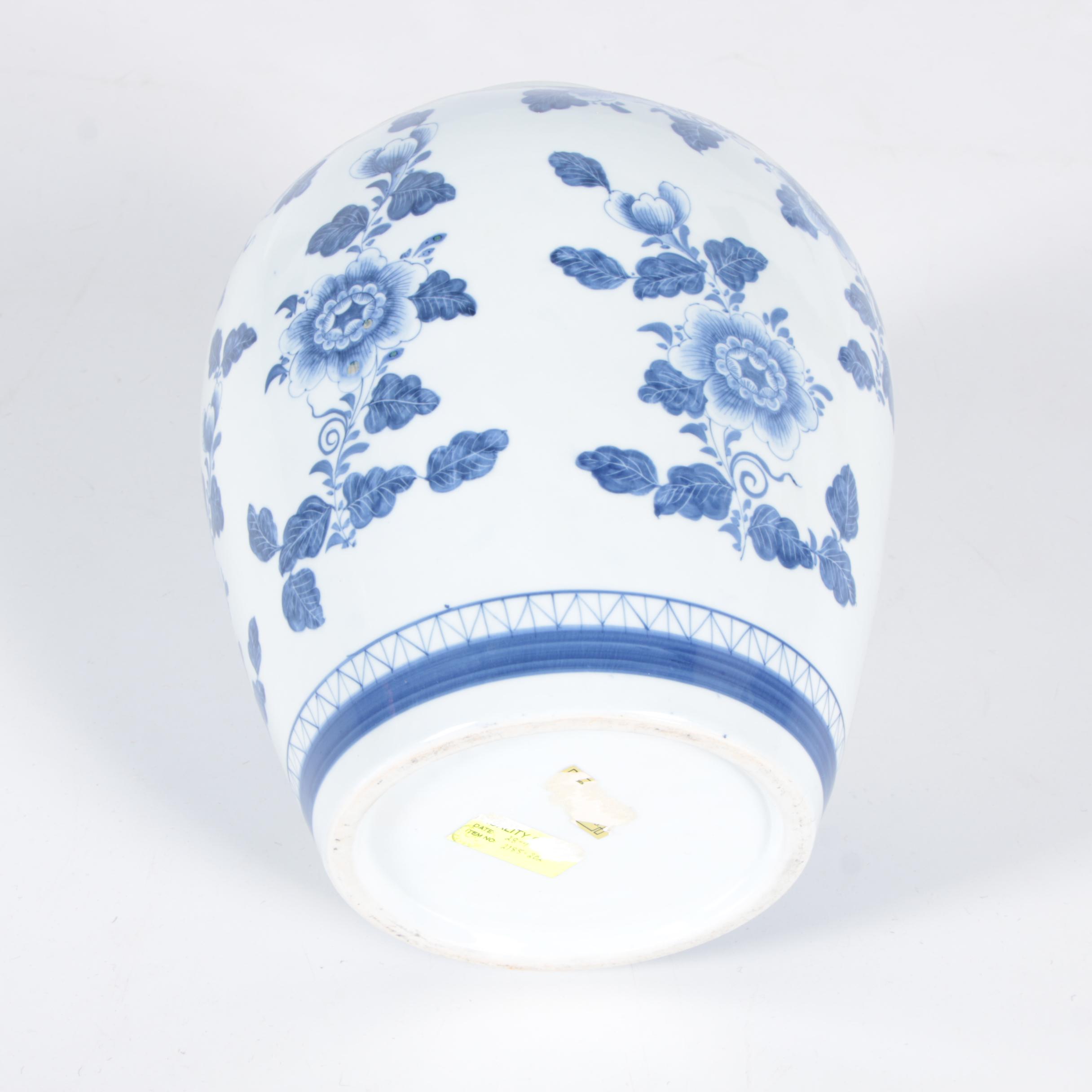 Blue and White "Mimosa" Ceramic Apothecary Jar