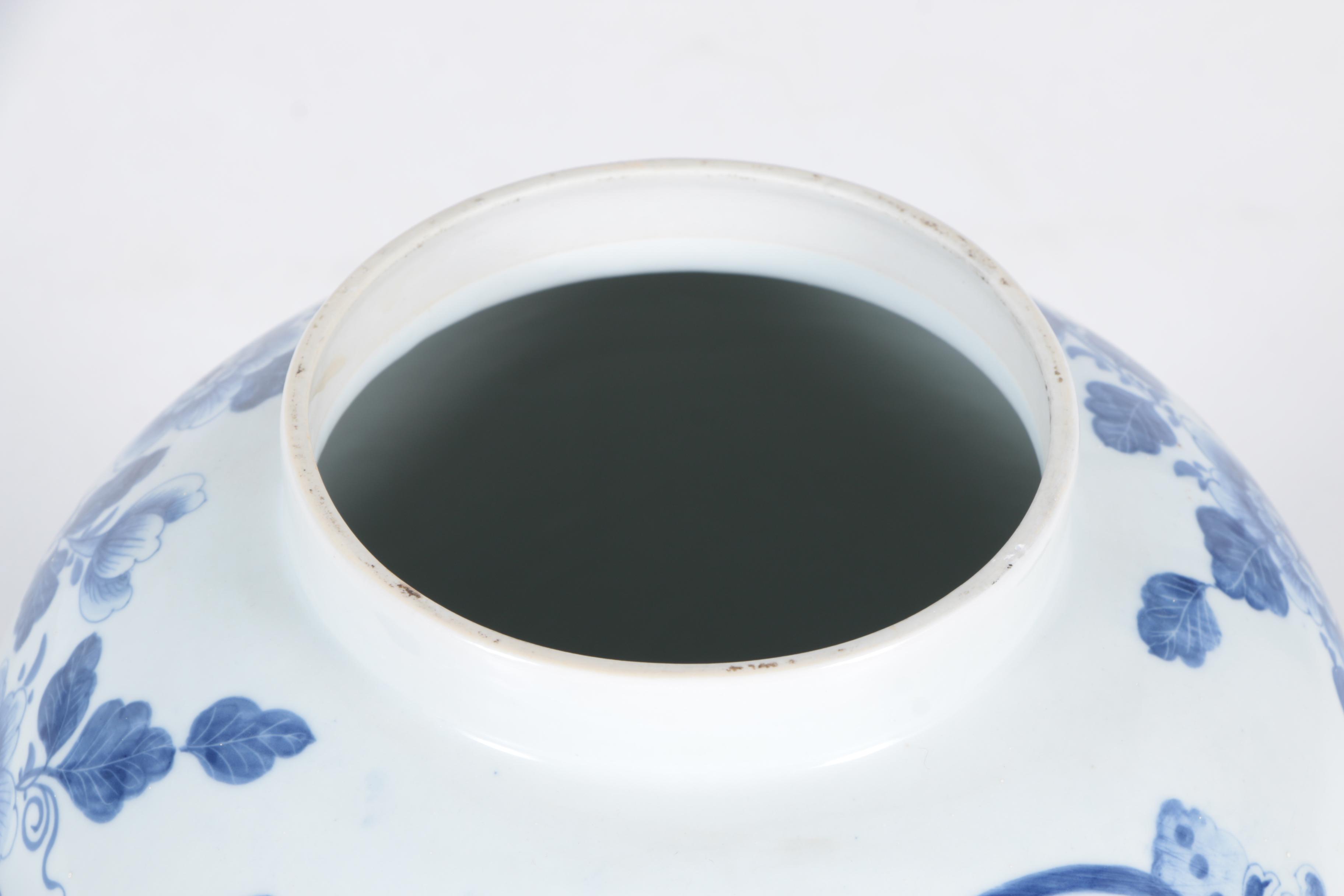 Blue and White "Mimosa" Ceramic Apothecary Jar