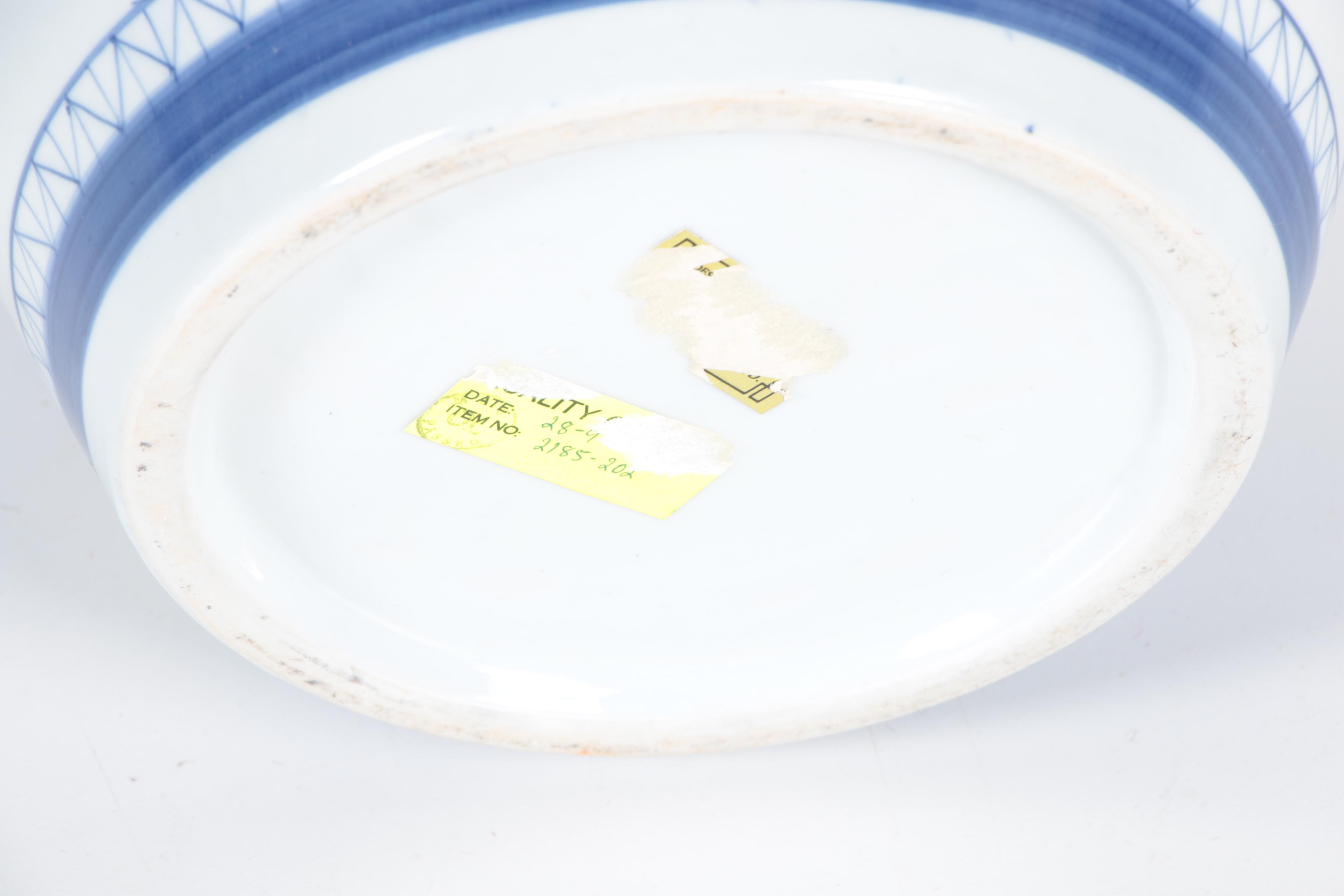 Blue and White "Mimosa" Ceramic Apothecary Jar