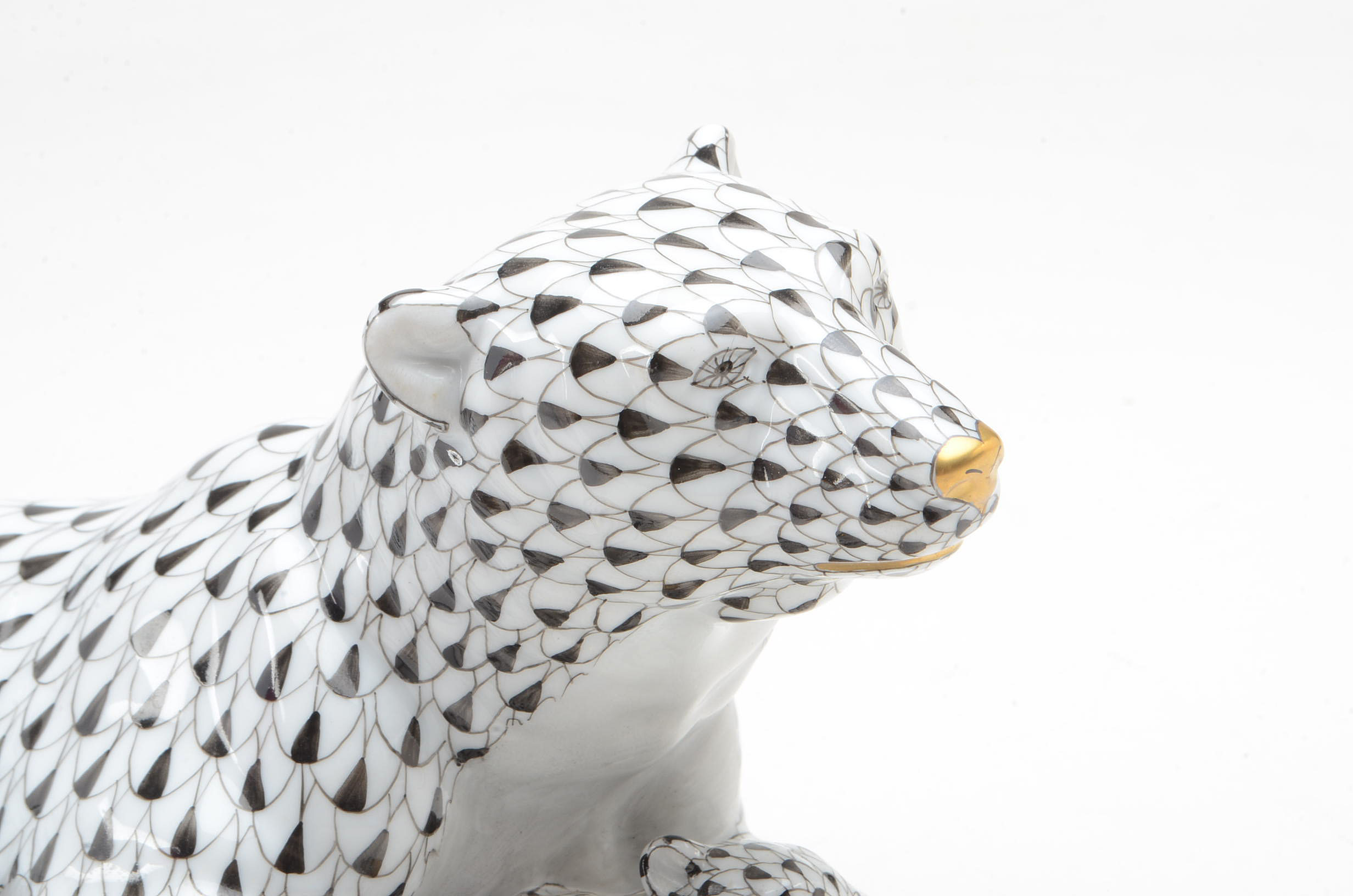 Herend Porcelain Polar Bear and Cub Figurine