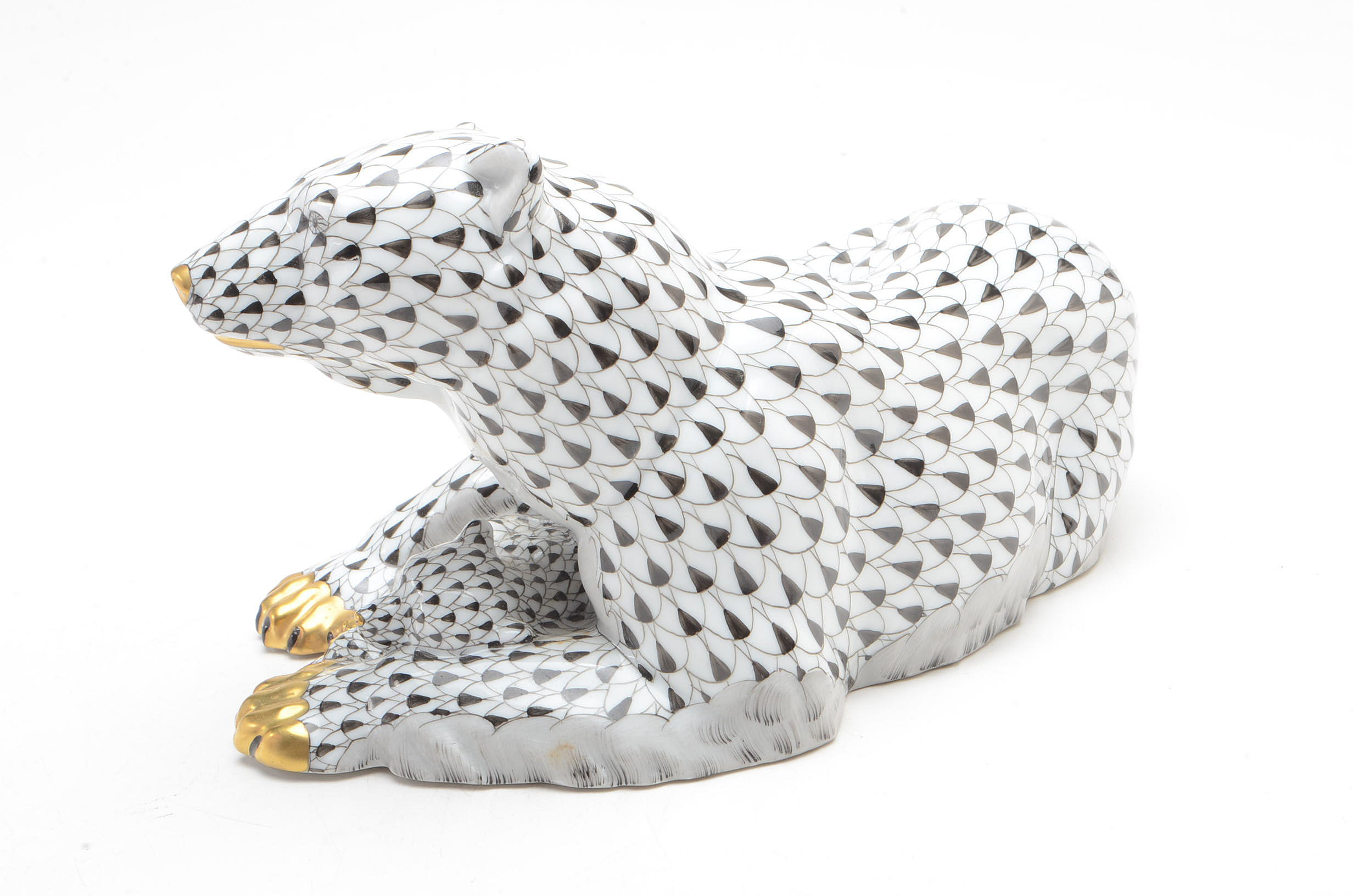 Herend Porcelain Polar Bear and Cub Figurine