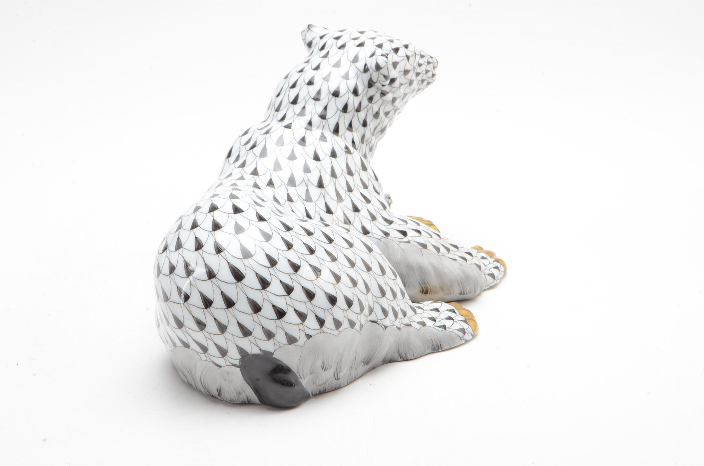 Herend Porcelain Polar Bear and Cub Figurine