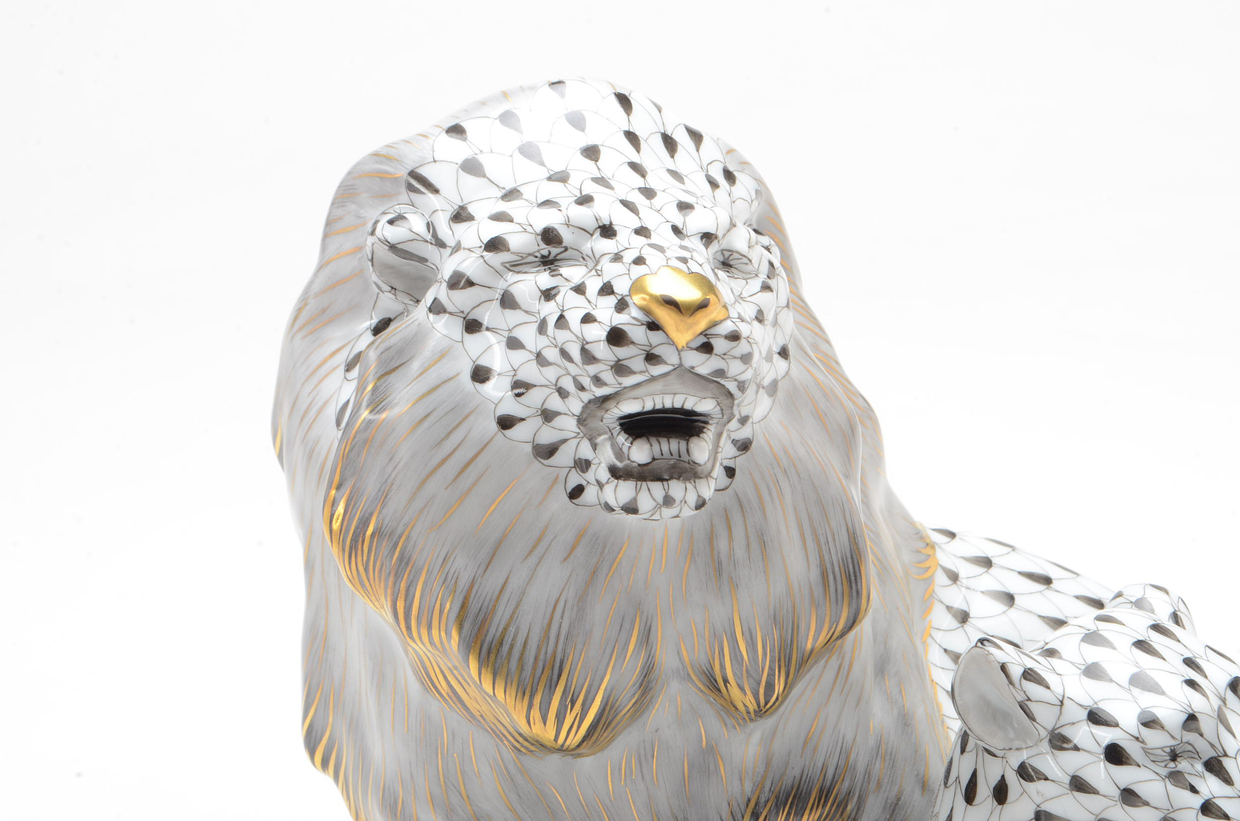 Herend Porcelain Lion and Lioness Figurine