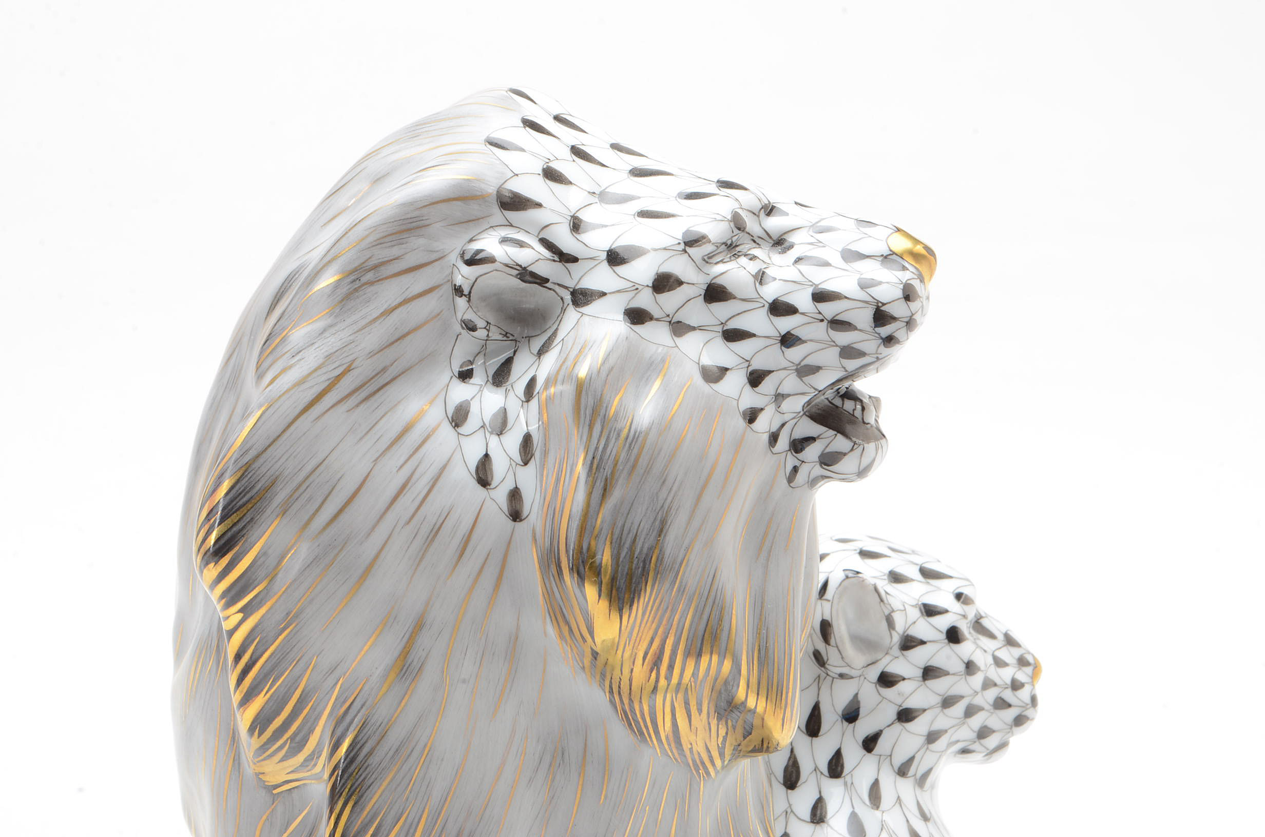 Herend Porcelain Lion and Lioness Figurine