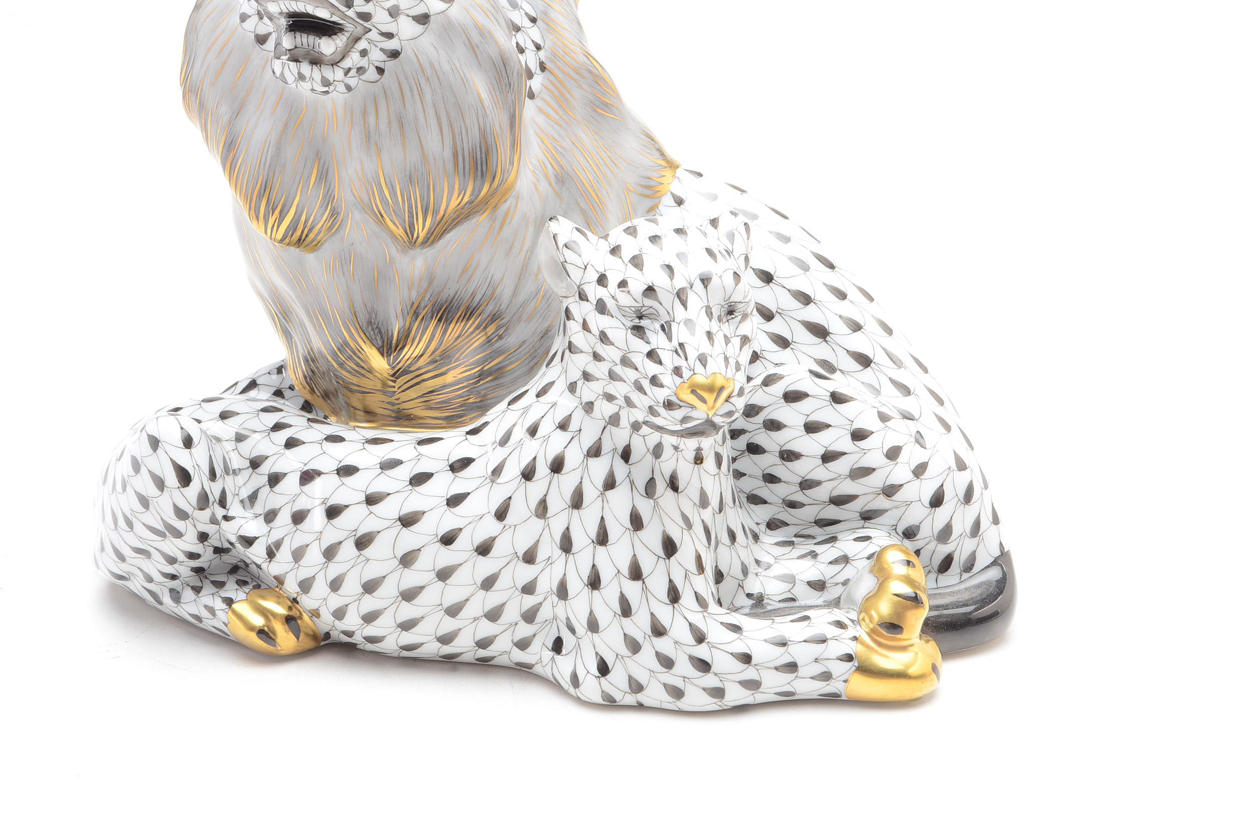 Herend Porcelain Lion and Lioness Figurine