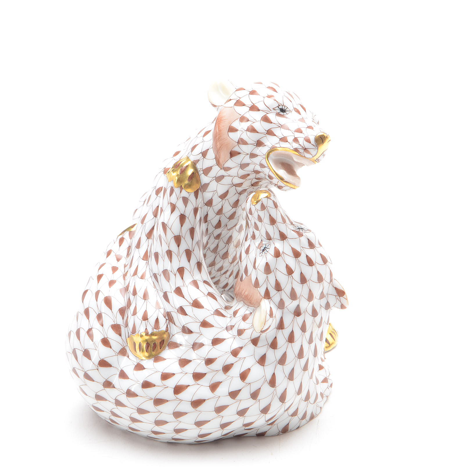 Herend Porcelain Grizzly Bear Cubs Figurine