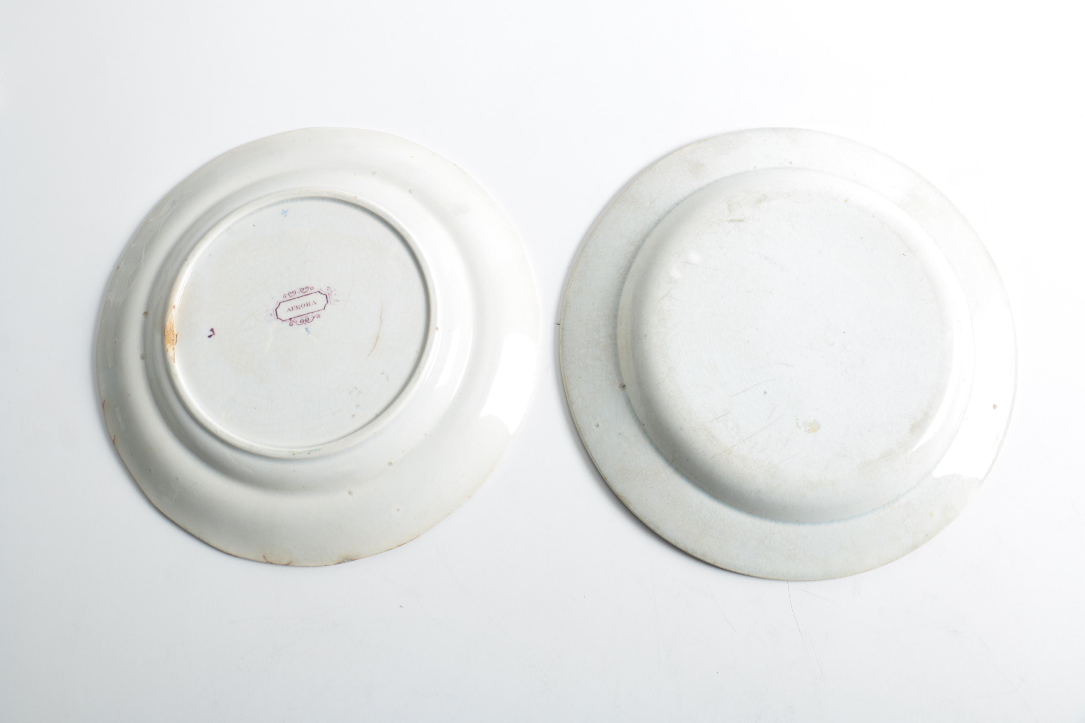 Floral Ceramic Plates Featuring Royal Staffordshire "Charolette"