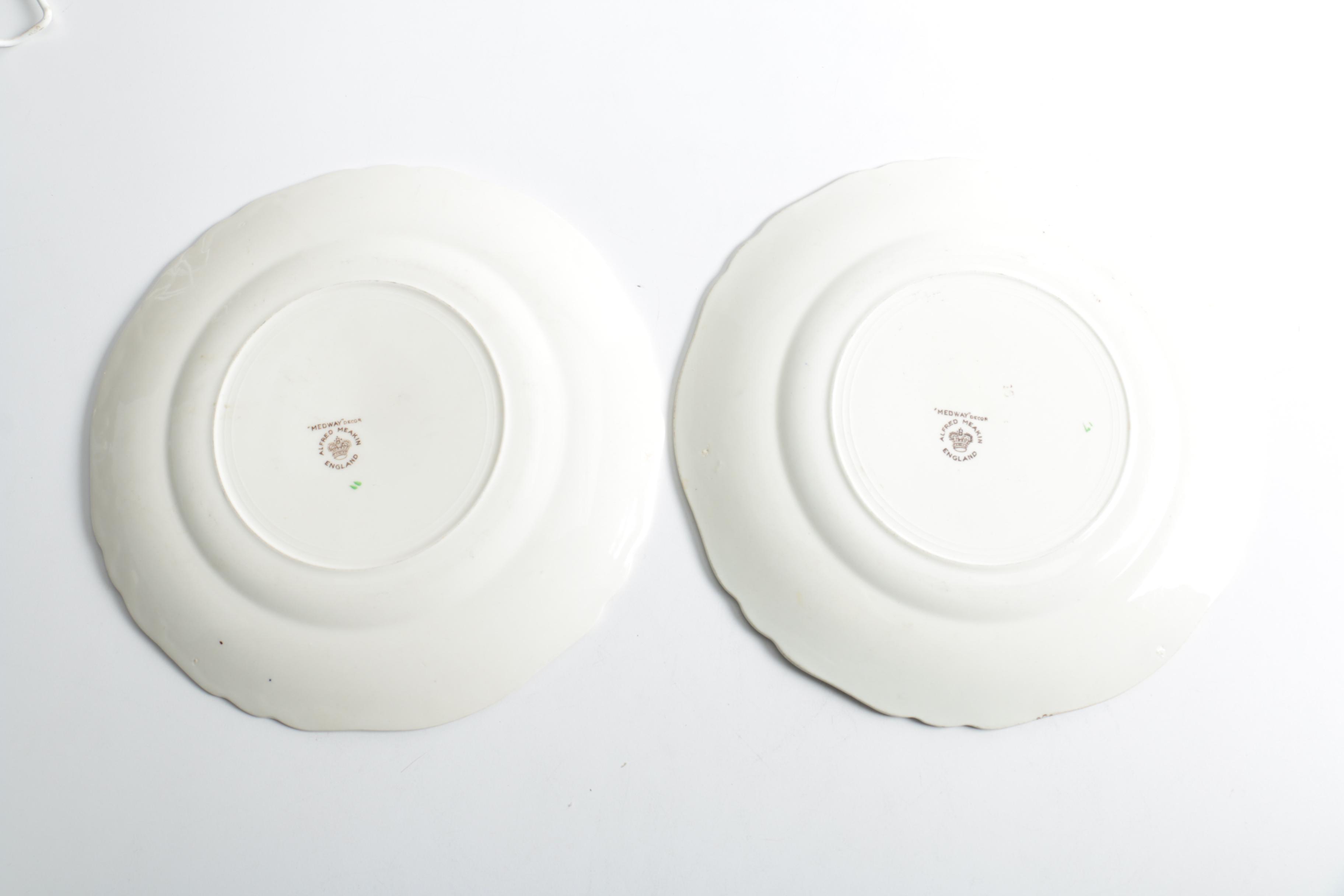 Floral Ceramic Plates Featuring Royal Staffordshire "Charolette"