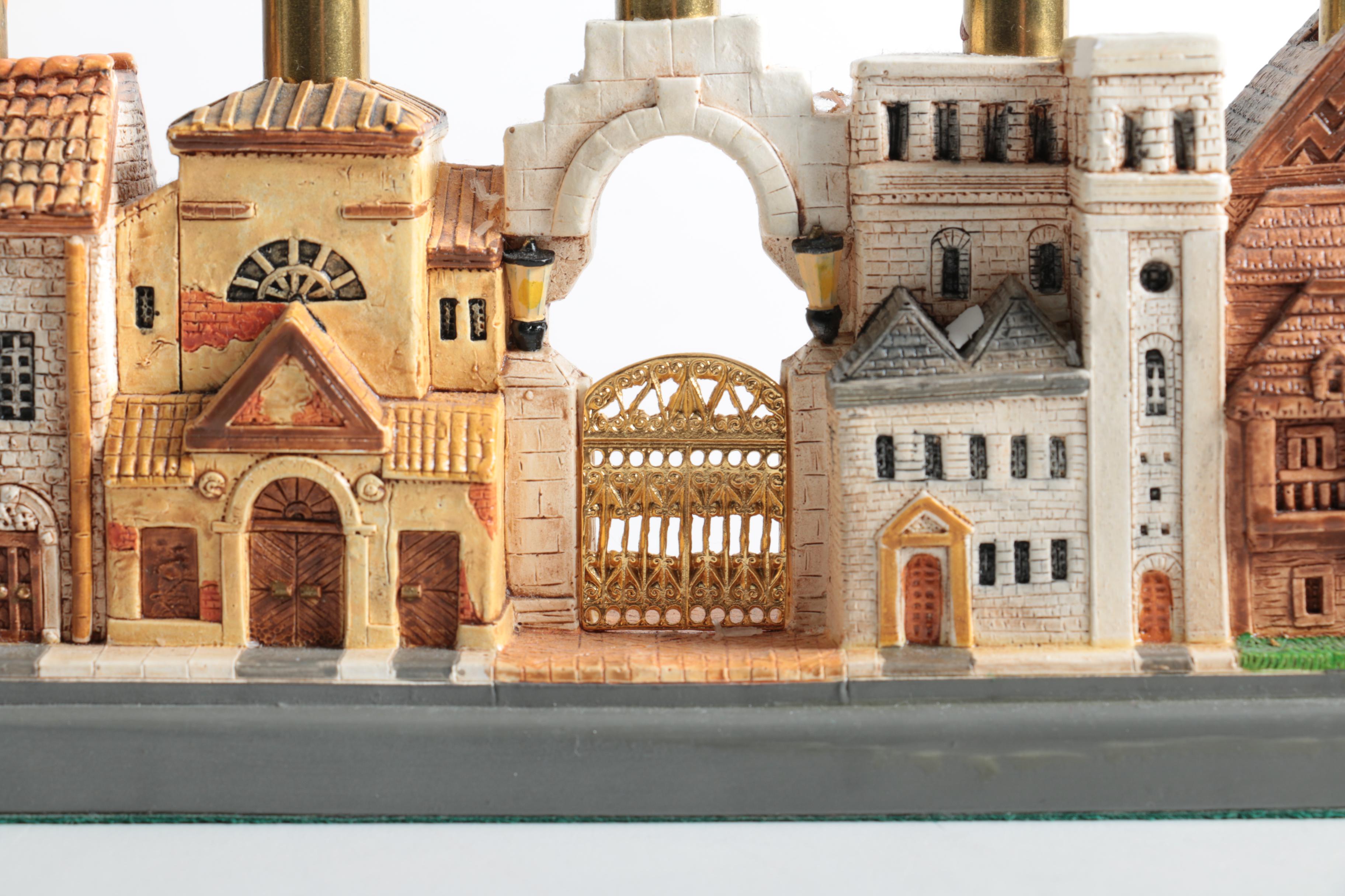 "Synagogues of Europe" Menorah and Assorted Dreidels